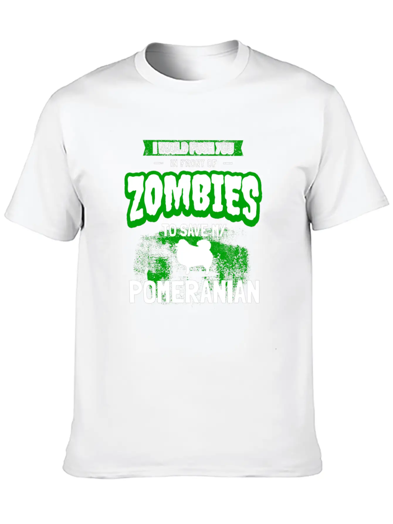 Funny Pomeranian Gag Zombie Dog Owner Gift Unisex Short Sleeve Soft Cotton T-Shirt – Casual Everyday Wear