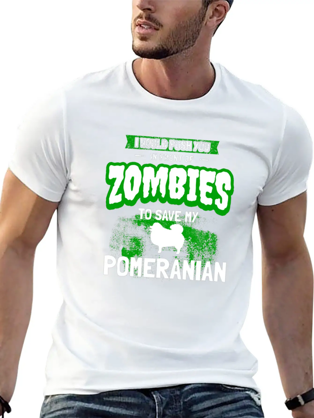 Funny Pomeranian Gag Zombie Dog Owner Gift Unisex Short Sleeve Soft Cotton T-Shirt – Casual Everyday Wear
