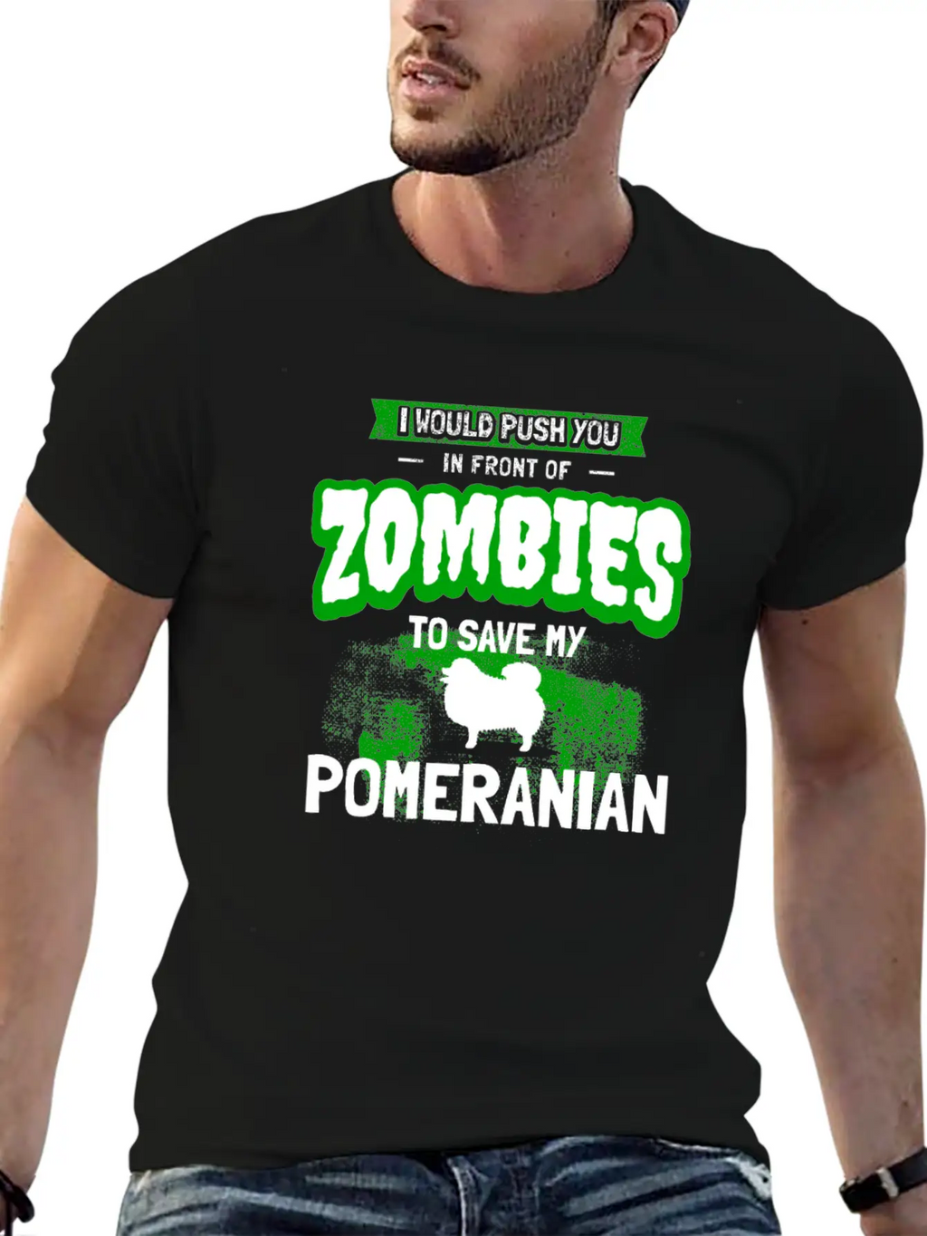 Funny Pomeranian Gag Zombie Dog Owner Gift Unisex Short Sleeve Soft Cotton T-Shirt – Casual Everyday Wear