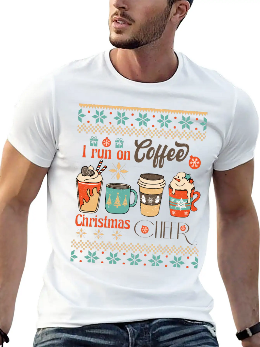 Funny Retro Christmas For Coffee Lovers Classic Fit Graphic Tee For Daily Comfort – Unisex Cotton Shirt