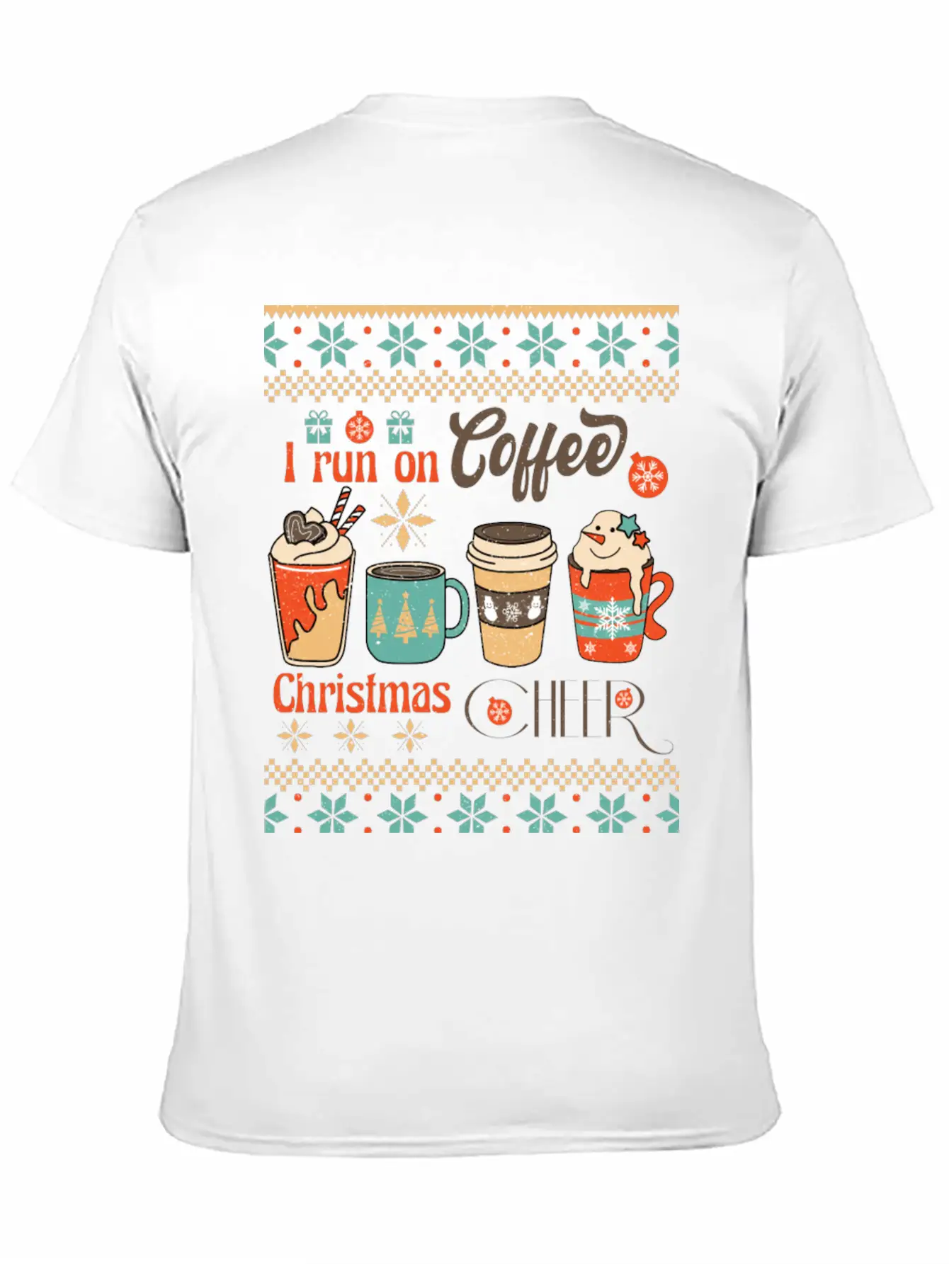 Funny Retro Christmas For Coffee Lovers Classic Fit Graphic Tee For Daily Comfort – Unisex Cotton Shirt