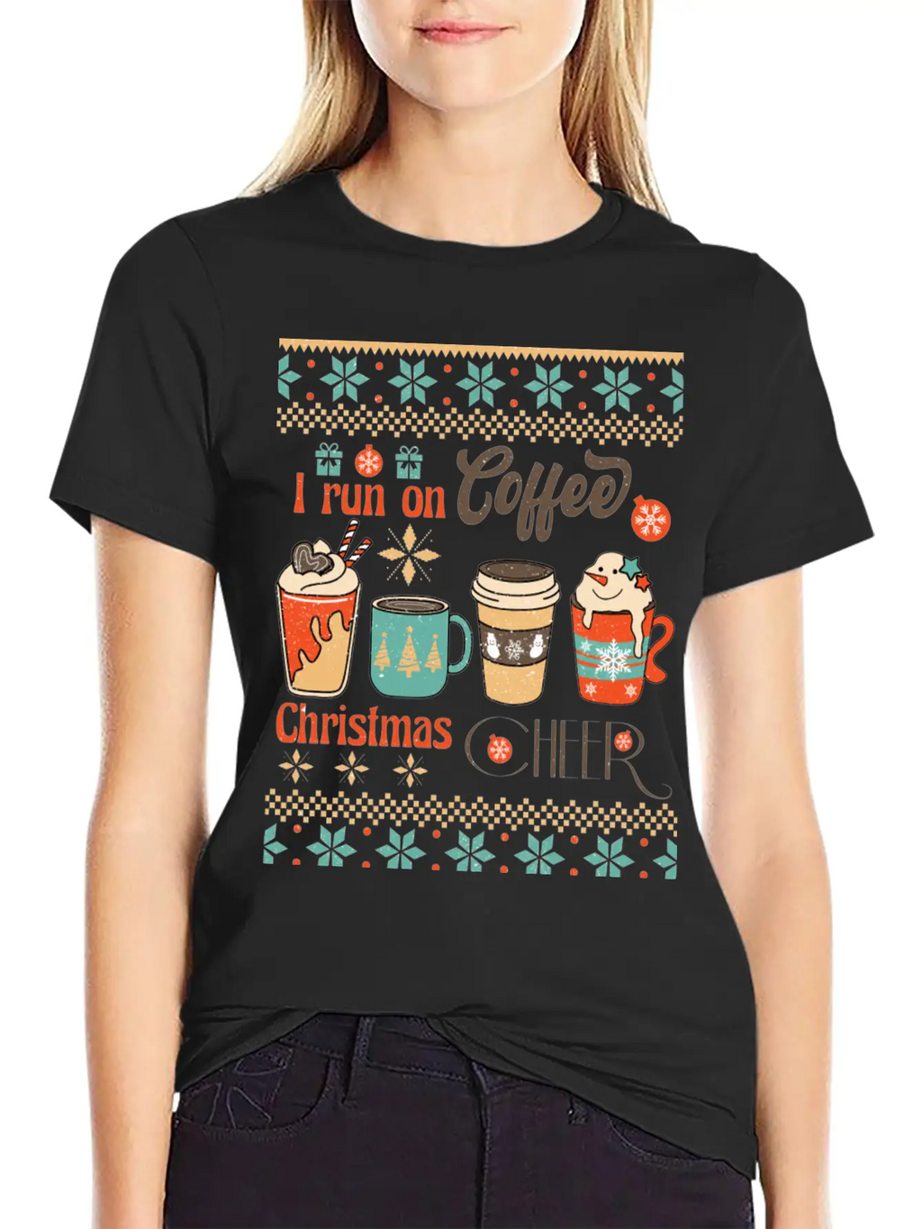 Funny Retro Christmas For Coffee Lovers Classic Fit Graphic Tee For Daily Comfort – Unisex Cotton Shirt