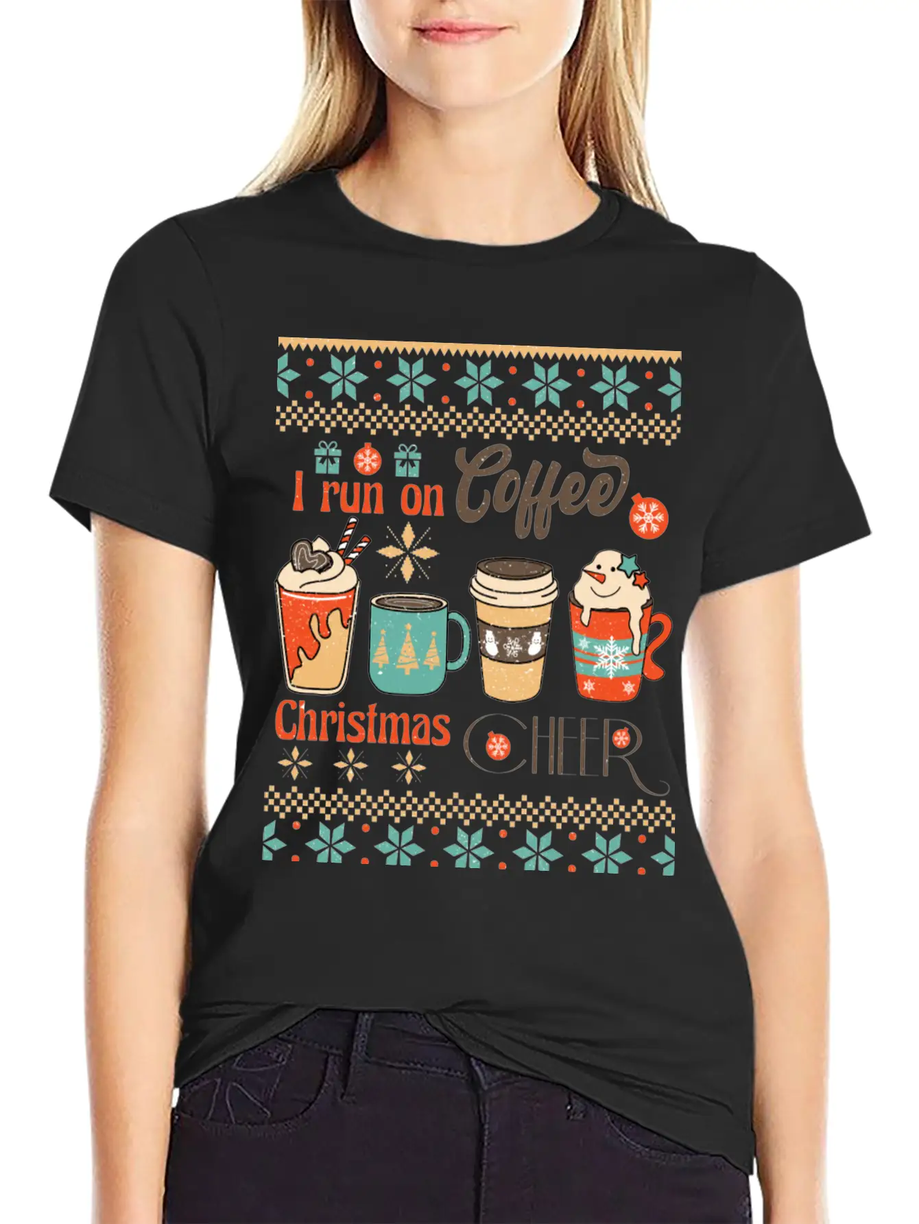 Funny Retro Christmas For Coffee Lovers Classic Fit Graphic Tee For Daily Comfort – Unisex Cotton Shirt
