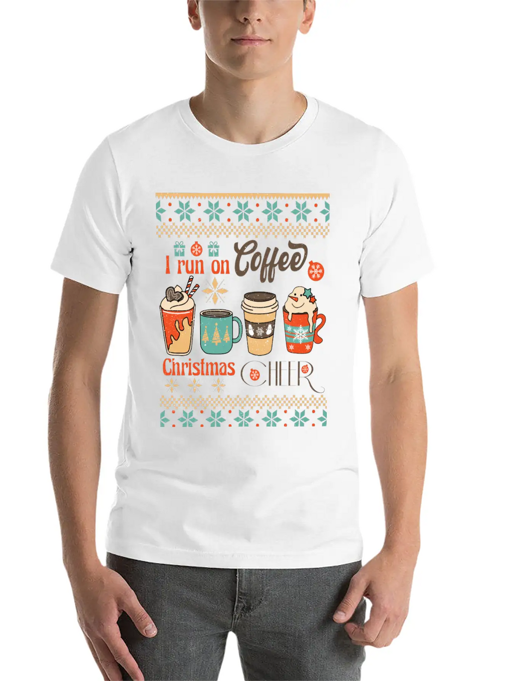 Funny Retro Christmas For Coffee Lovers Classic Fit Graphic Tee For Daily Comfort – Unisex Cotton Shirt