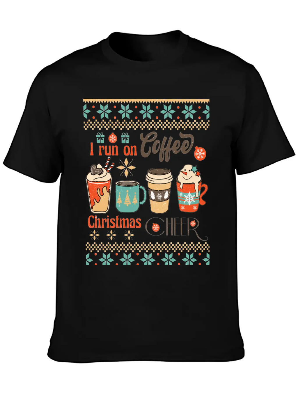 Funny Retro Christmas For Coffee Lovers Classic Fit Graphic Tee For Daily Comfort – Unisex Cotton Shirt
