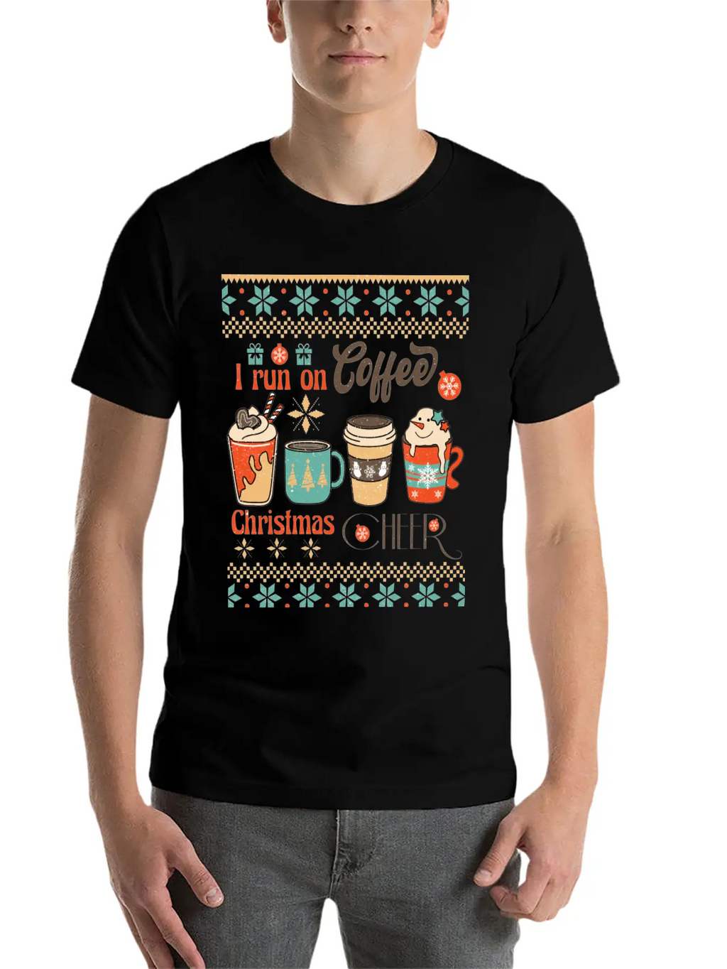 Funny Retro Christmas For Coffee Lovers Classic Fit Graphic Tee For Daily Comfort – Unisex Cotton Shirt