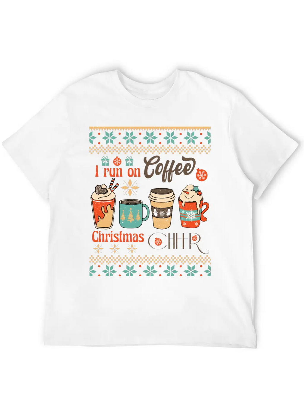 Funny Retro Christmas For Coffee Lovers Classic Fit Graphic Tee For Daily Comfort – Unisex Cotton Shirt