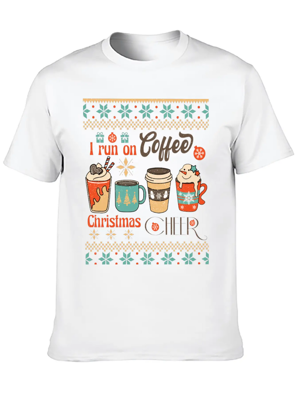Funny Retro Christmas For Coffee Lovers Classic Fit Graphic Tee For Daily Comfort – Unisex Cotton Shirt