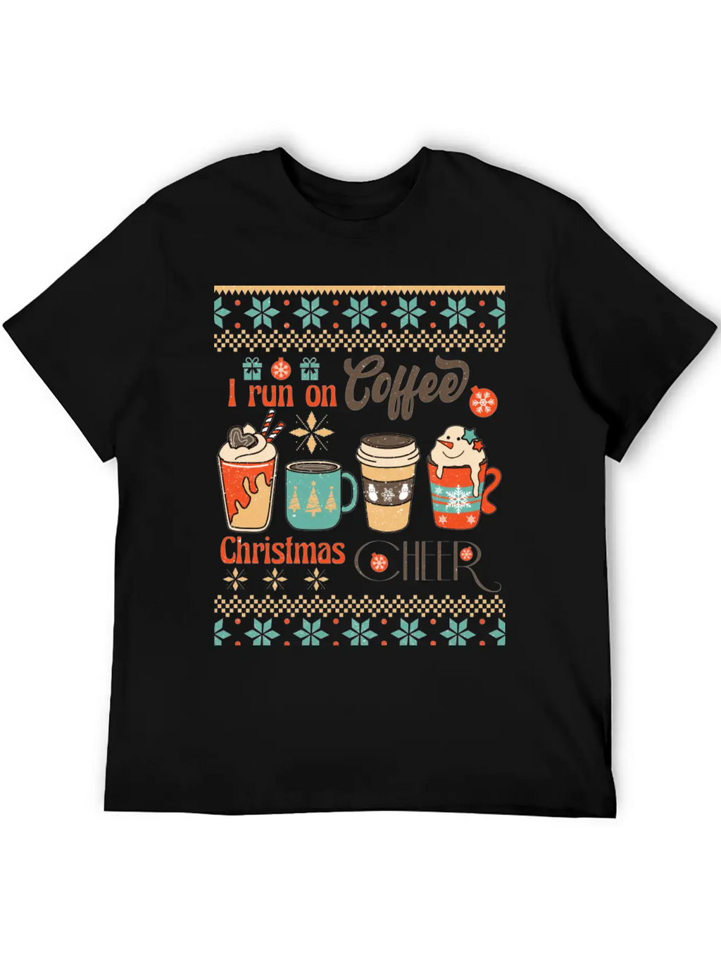Funny Retro Christmas For Coffee Lovers Classic Fit Graphic Tee For Daily Comfort – Unisex Cotton Shirt