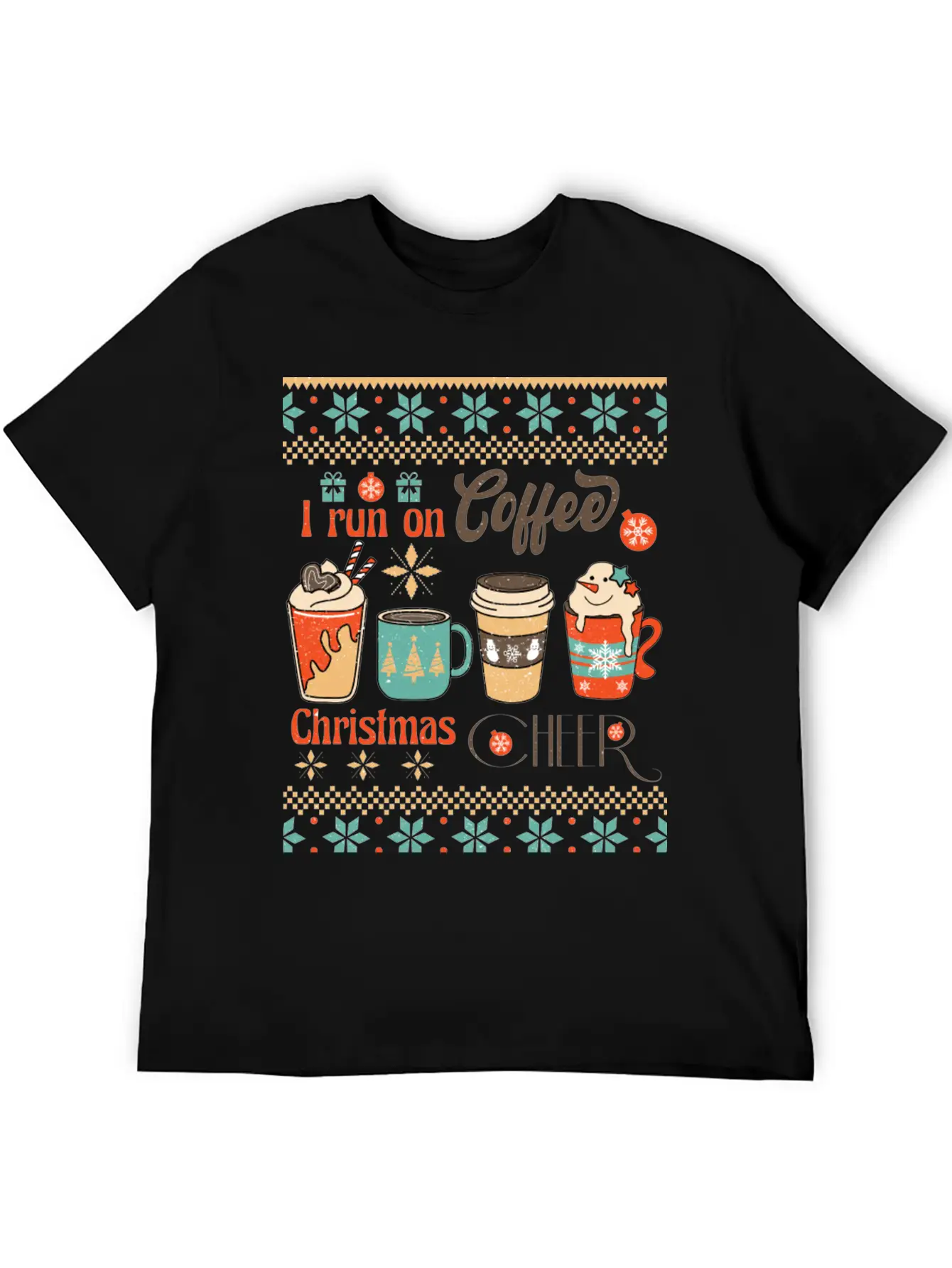 Funny Retro Christmas For Coffee Lovers Classic Fit Graphic Tee For Daily Comfort – Unisex Cotton Shirt