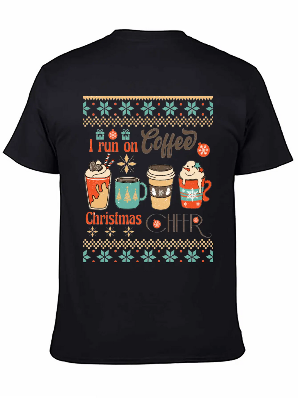 Funny Retro Christmas For Coffee Lovers Classic Fit Graphic Tee For Daily Comfort – Unisex Cotton Shirt
