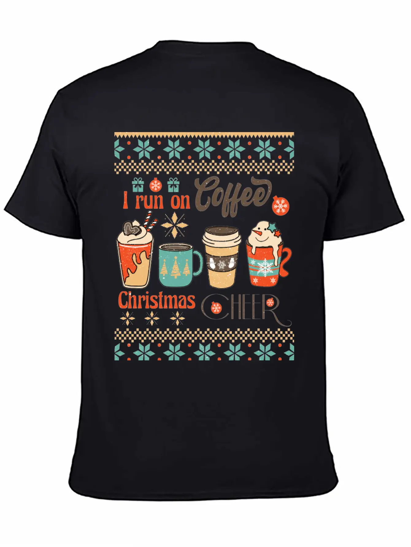 Funny Retro Christmas For Coffee Lovers Classic Fit Graphic Tee For Daily Comfort – Unisex Cotton Shirt