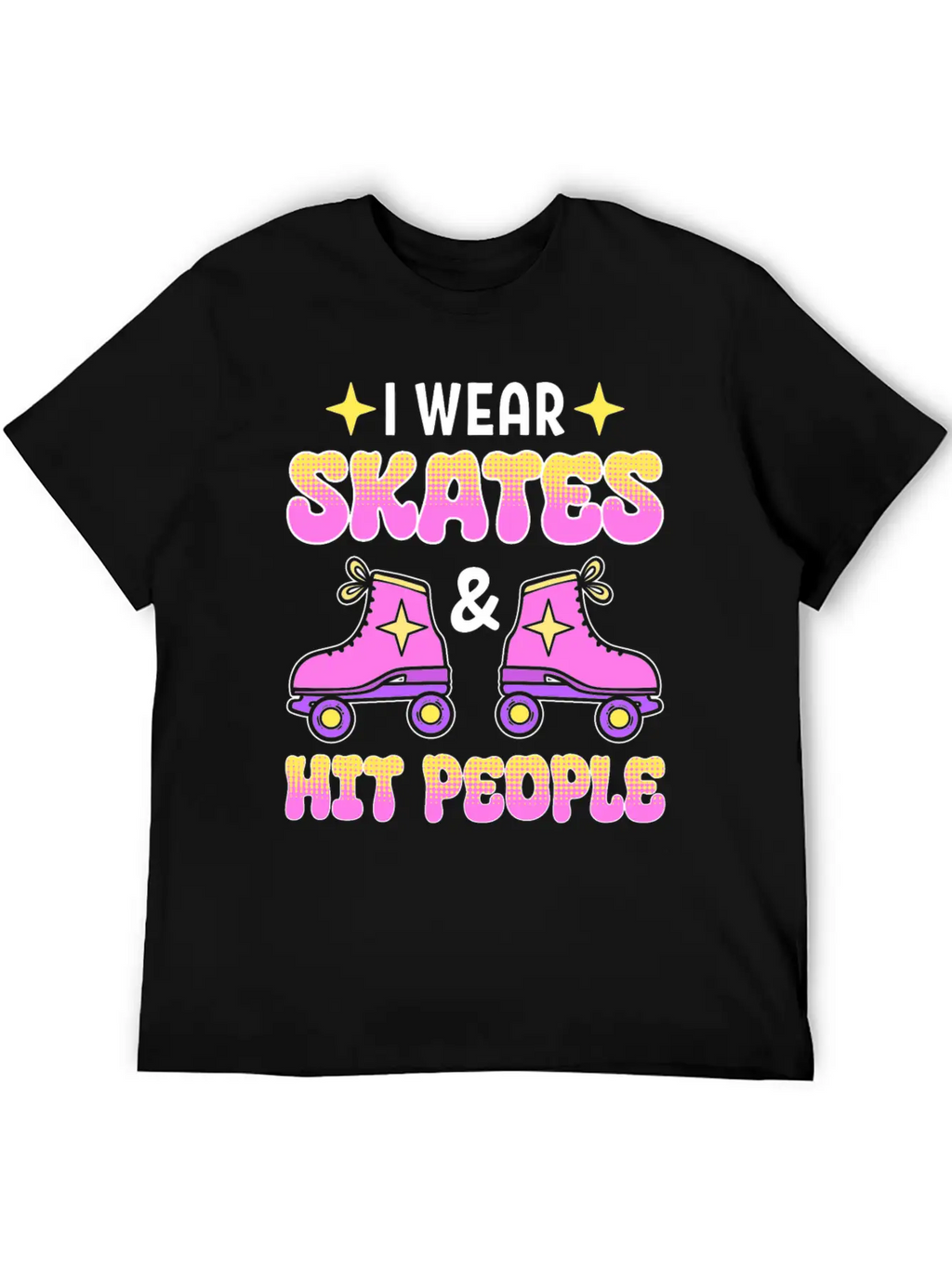 Funny Retro Roller Skater Derby Skater Unisex Short Sleeve Soft Cotton T-Shirt – Casual Everyday Wear