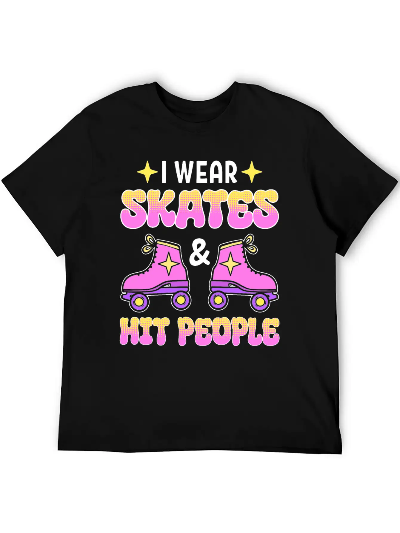 Funny Retro Roller Skater Derby Skater Unisex Short Sleeve Soft Cotton T-Shirt – Casual Everyday Wear