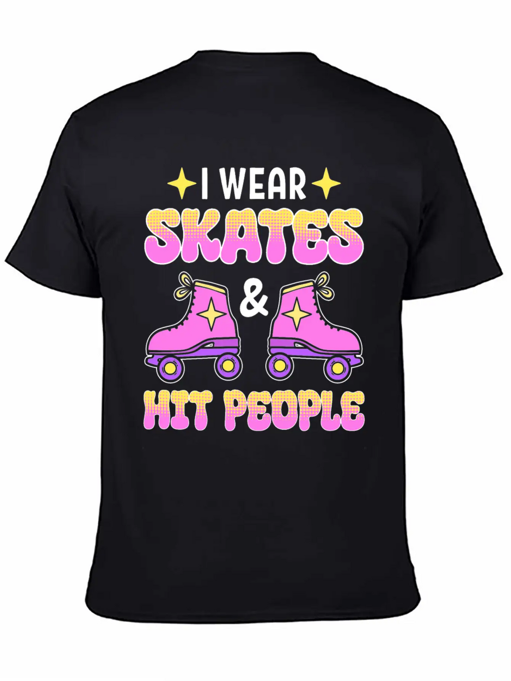 Funny Retro Roller Skater Derby Skater Unisex Short Sleeve Soft Cotton T-Shirt – Casual Everyday Wear