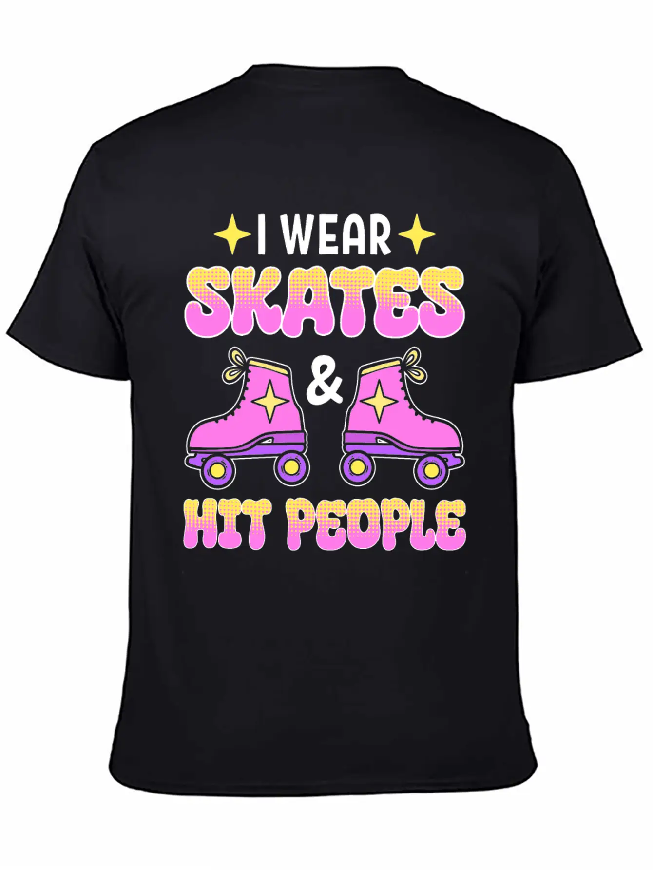 Funny Retro Roller Skater Derby Skater Unisex Short Sleeve Soft Cotton T-Shirt – Casual Everyday Wear