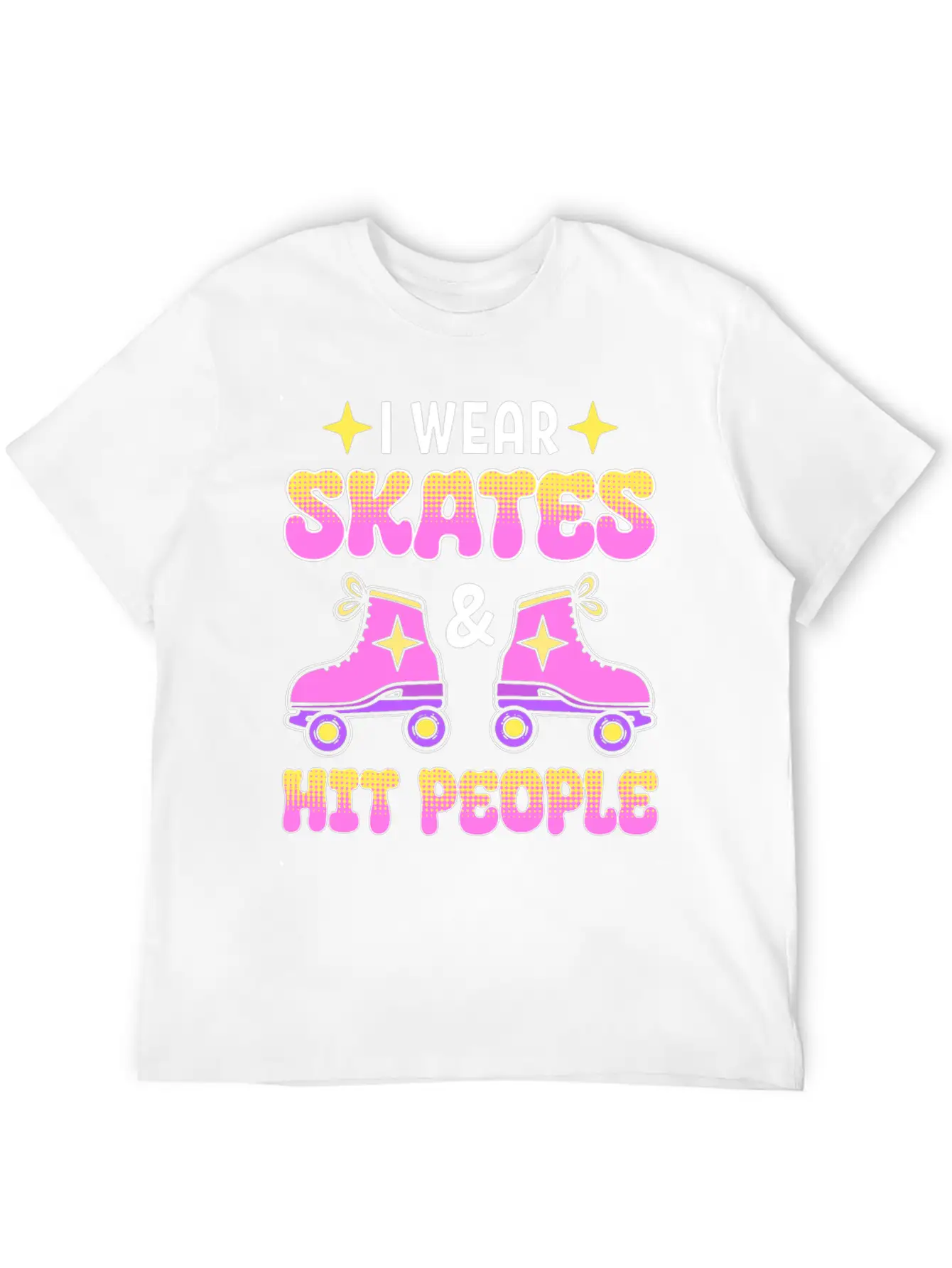 Funny Retro Roller Skater Derby Skater Unisex Short Sleeve Soft Cotton T-Shirt – Casual Everyday Wear