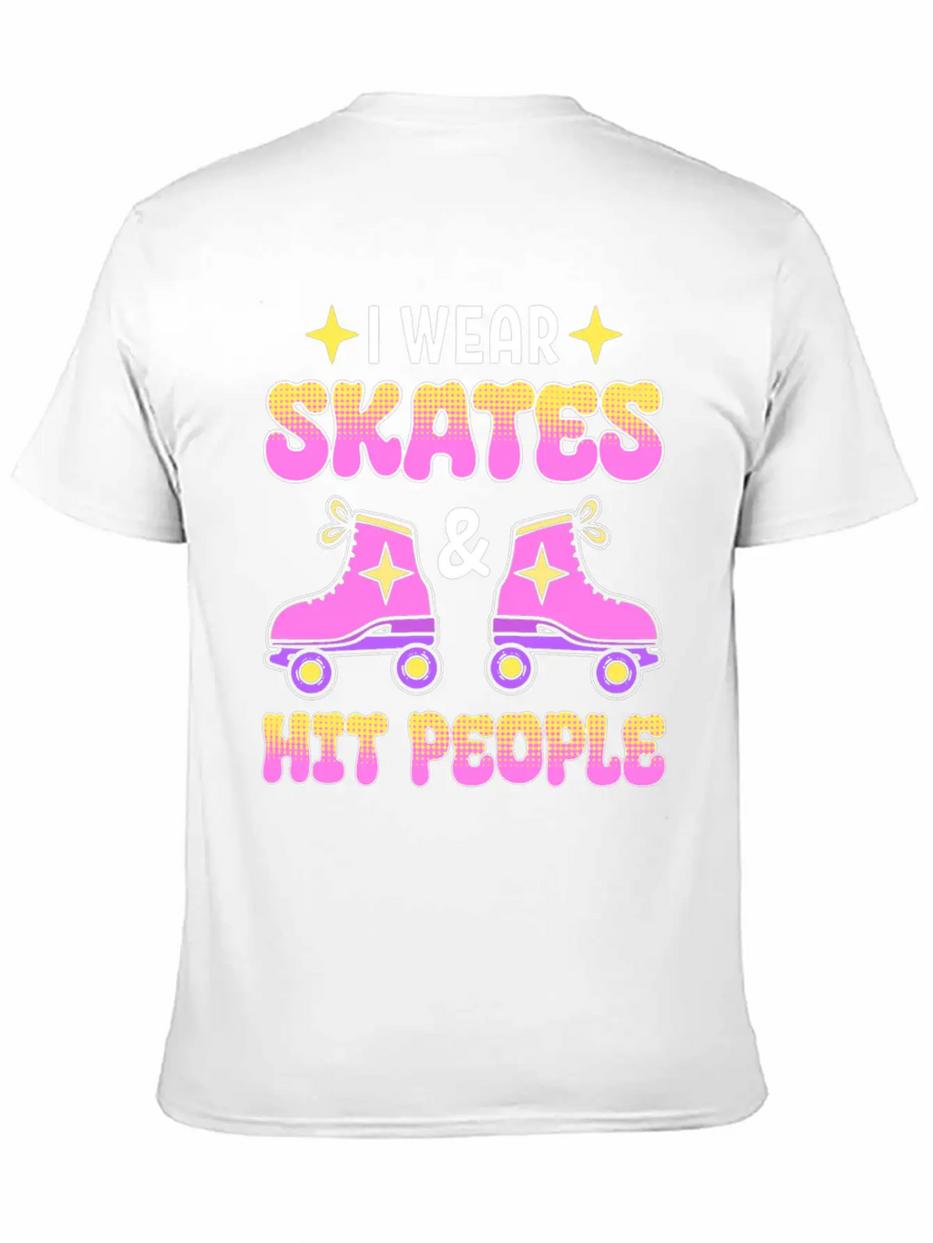 Funny Retro Roller Skater Derby Skater Unisex Short Sleeve Soft Cotton T-Shirt – Casual Everyday Wear