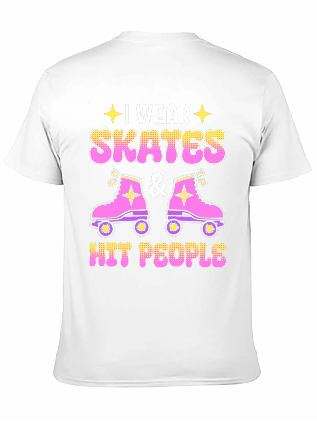 Funny Retro Roller Skater Derby Skater Unisex Short Sleeve Soft Cotton T-Shirt – Casual Everyday Wear