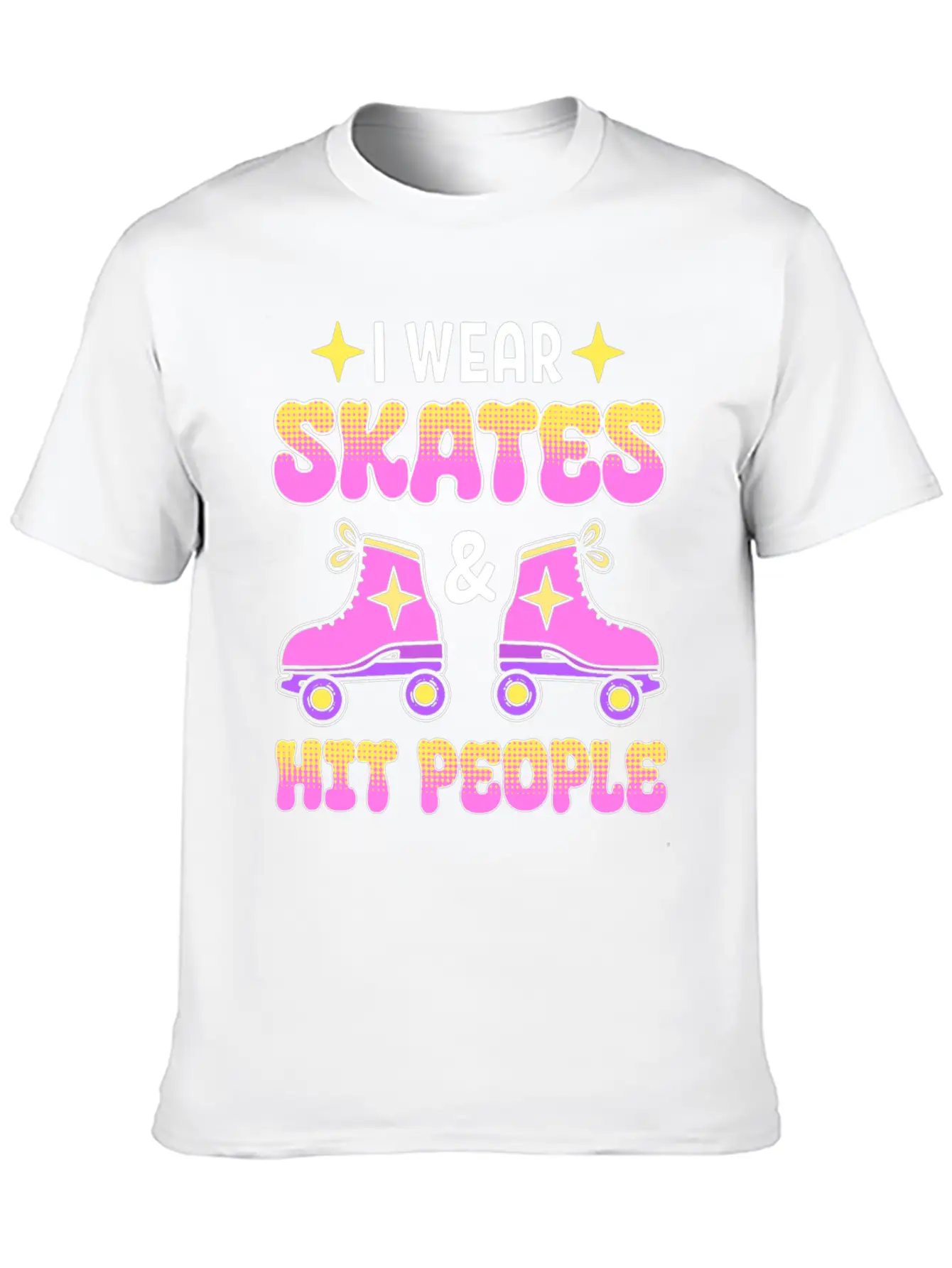Funny Retro Roller Skater Derby Skater Unisex Short Sleeve Soft Cotton T-Shirt – Casual Everyday Wear