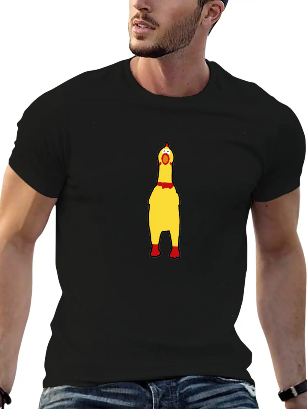 Funny Rubberchicken, Crazy Nerd Design Unisex Casual T-Shirt – Clean Design For Daily Comfort