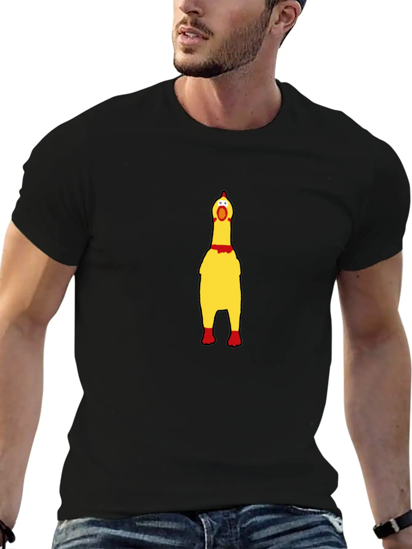 Funny Rubberchicken, Crazy Nerd Design Unisex Casual T-Shirt – Clean Design For Daily Comfort