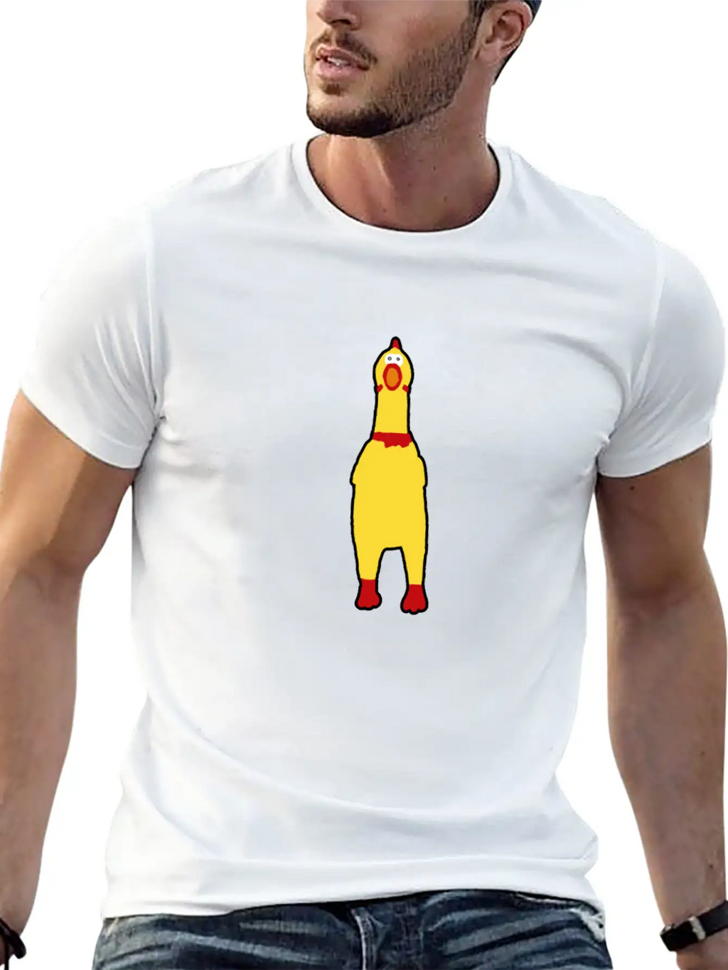 Funny Rubberchicken, Crazy Nerd Design Unisex Casual T-Shirt – Clean Design For Daily Comfort