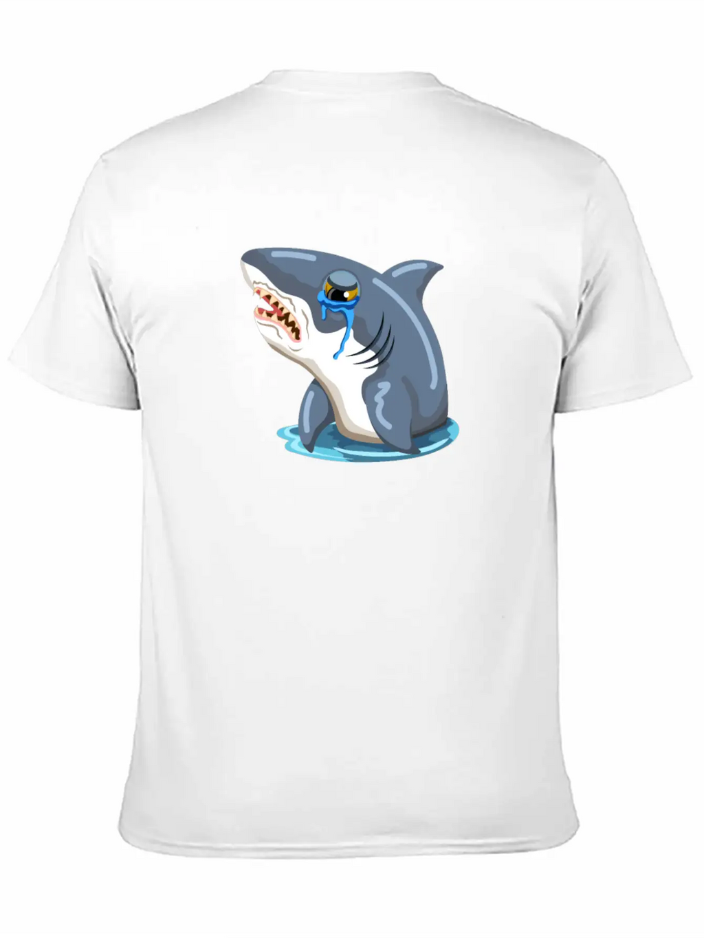Funny Shark Cartoon Sad Shark Crying Shark Unisex Casual T-Shirt – Clean Design For Daily Comfort