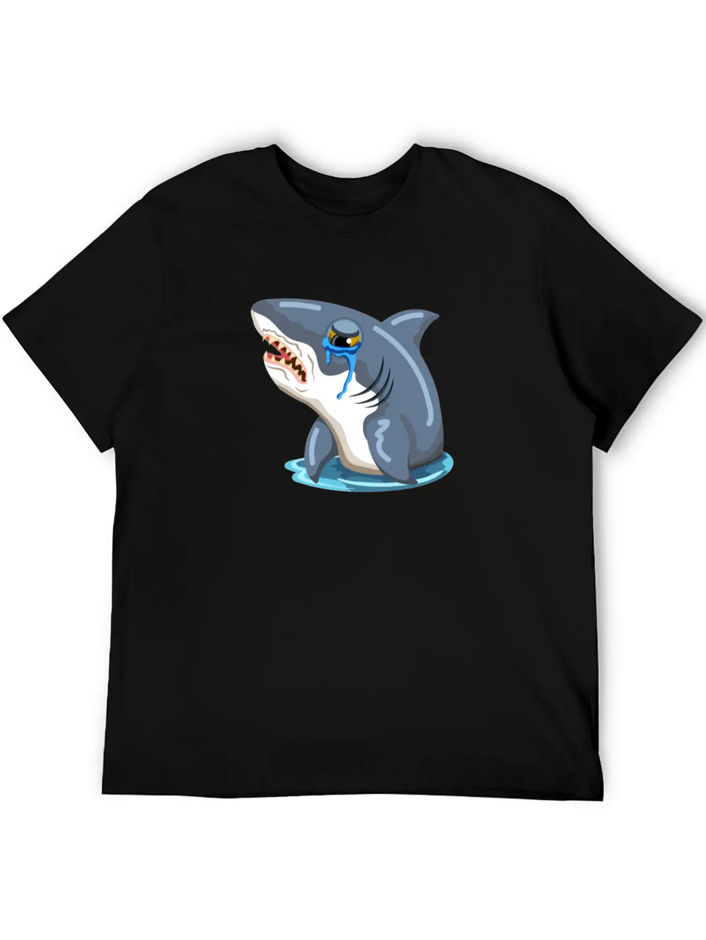 Funny Shark Cartoon Sad Shark Crying Shark Unisex Casual T-Shirt – Clean Design For Daily Comfort