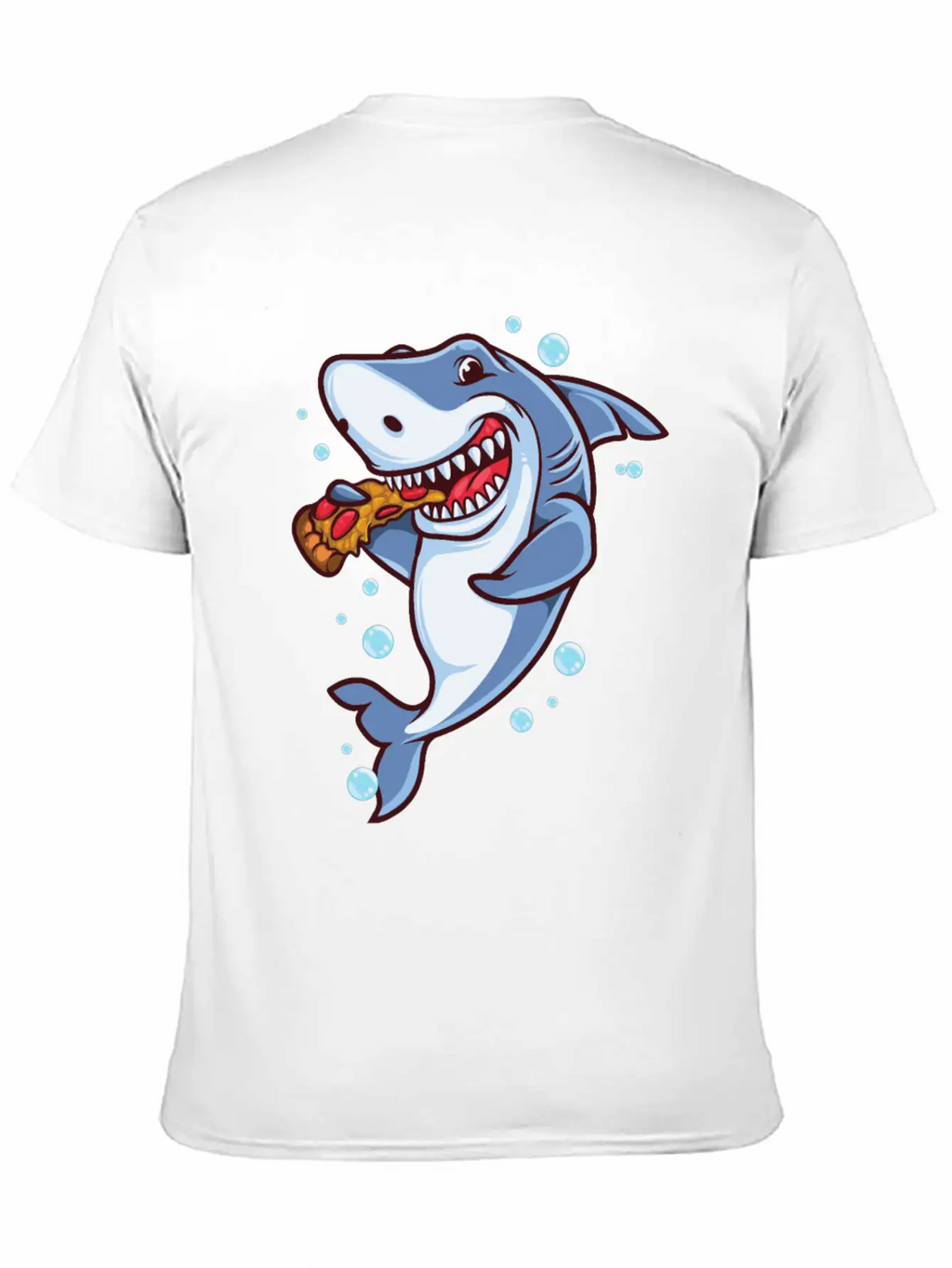 Funny Shark Eating Pizza Essential Cotton Tee For Daily Outfits – Unisex Style