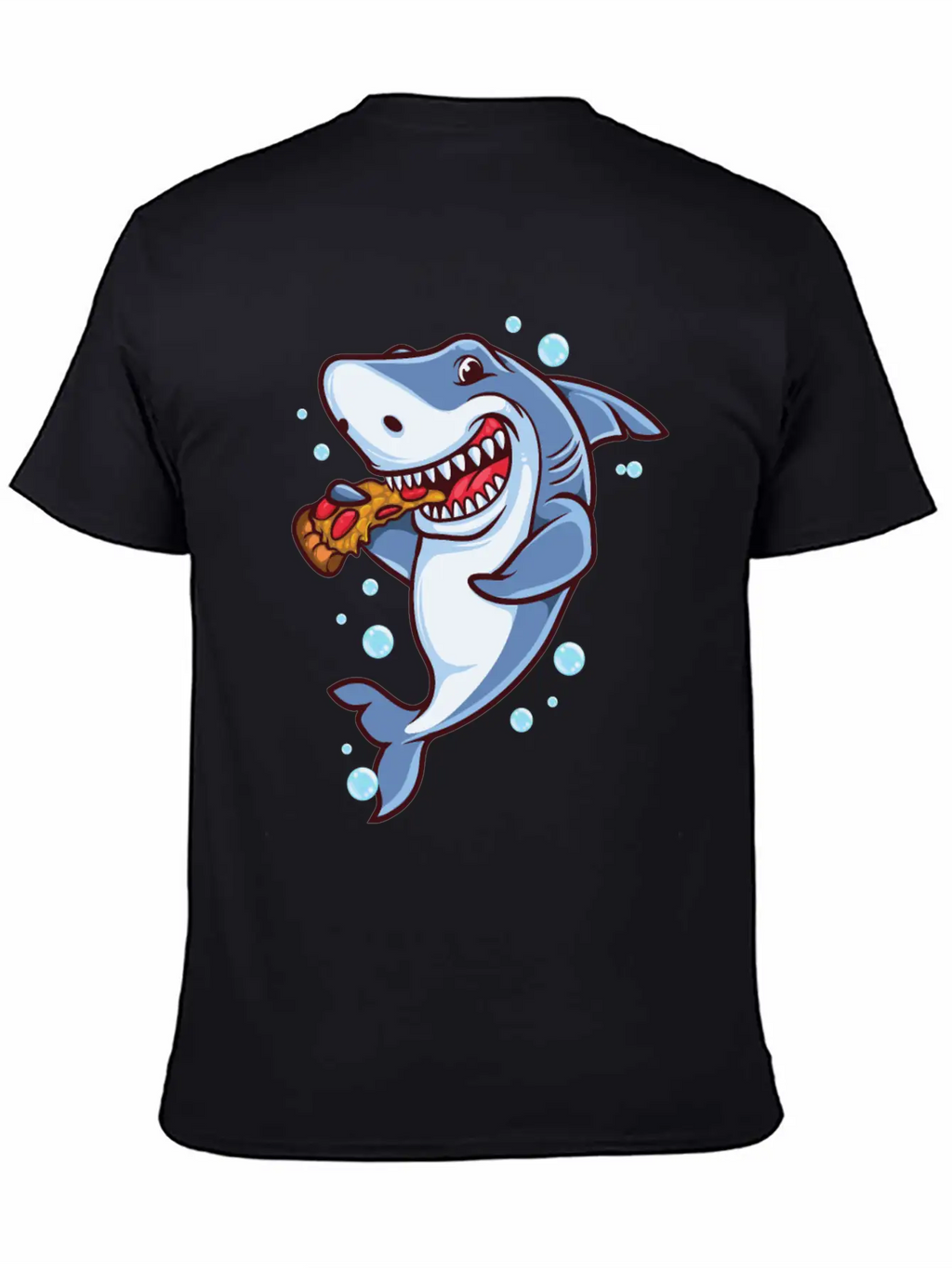 Funny Shark Eating Pizza Essential Cotton Tee For Daily Outfits – Unisex Style