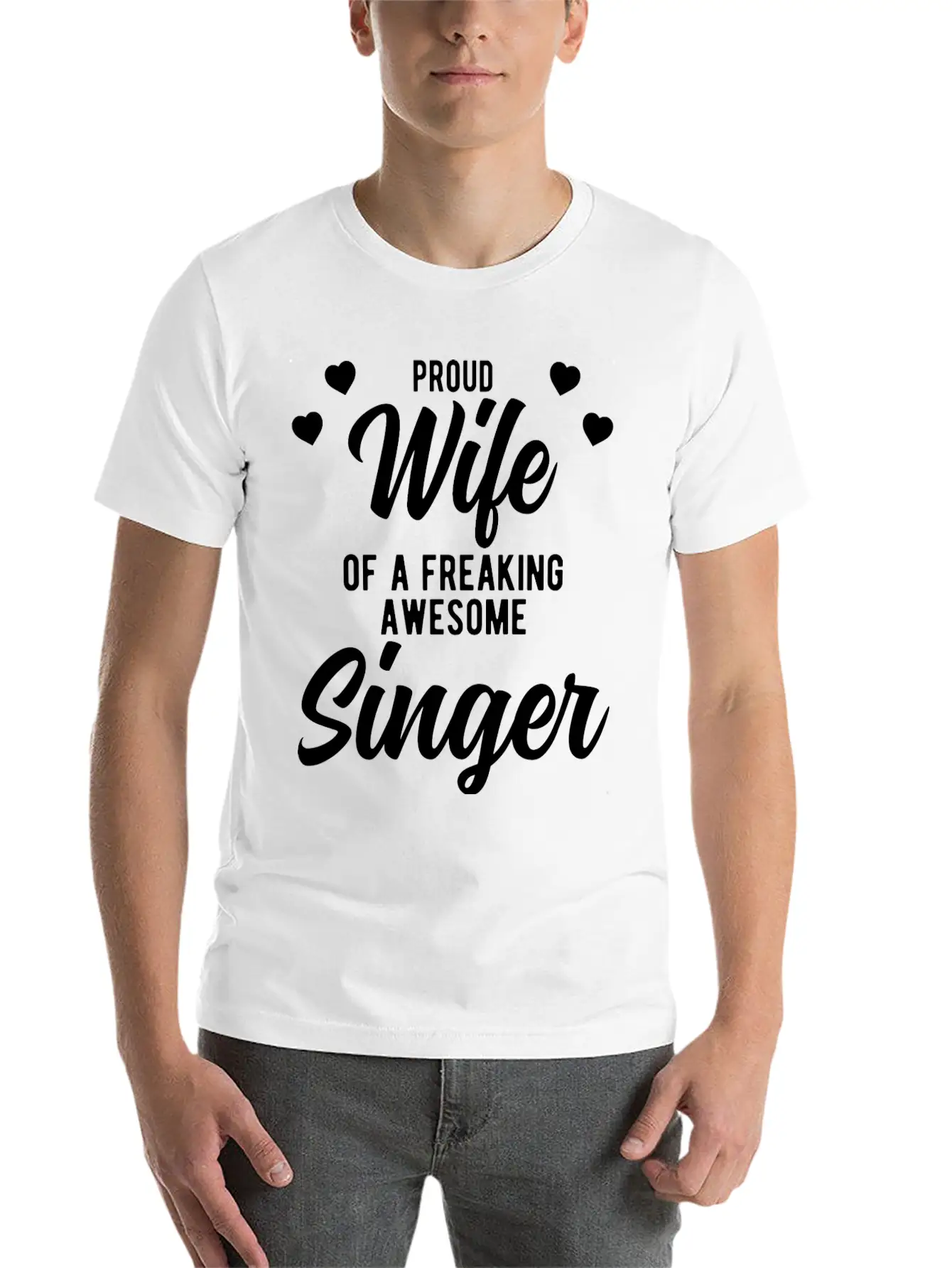 Funny Singing Husband Phrase Gift For Singer Wife Unisex Short Sleeve Soft Cotton T-Shirt – Casual Everyday Wear