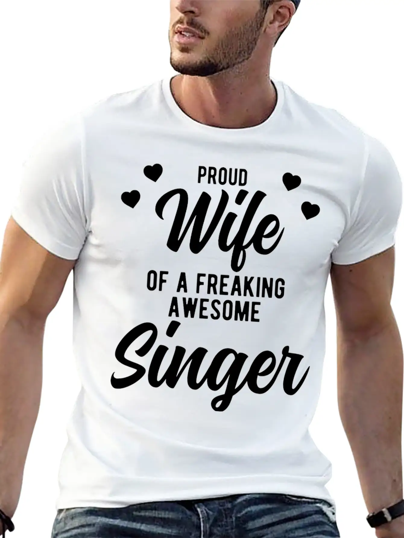 Funny Singing Husband Phrase Gift For Singer Wife Unisex Short Sleeve Soft Cotton T-Shirt – Casual Everyday Wear