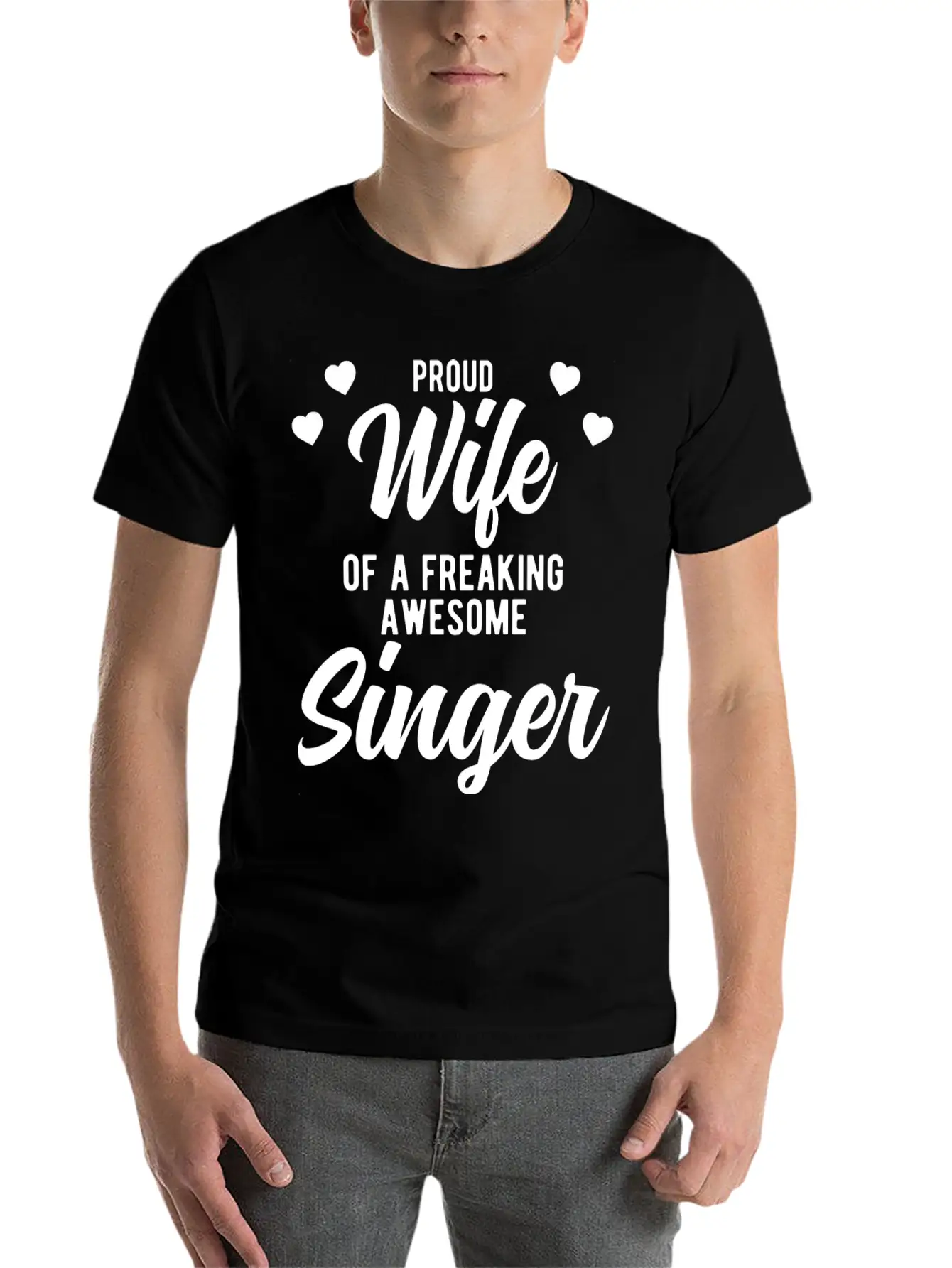 Funny Singing Husband Phrase Gift For Singer Wife Unisex Short Sleeve Soft Cotton T-Shirt – Casual Everyday Wear