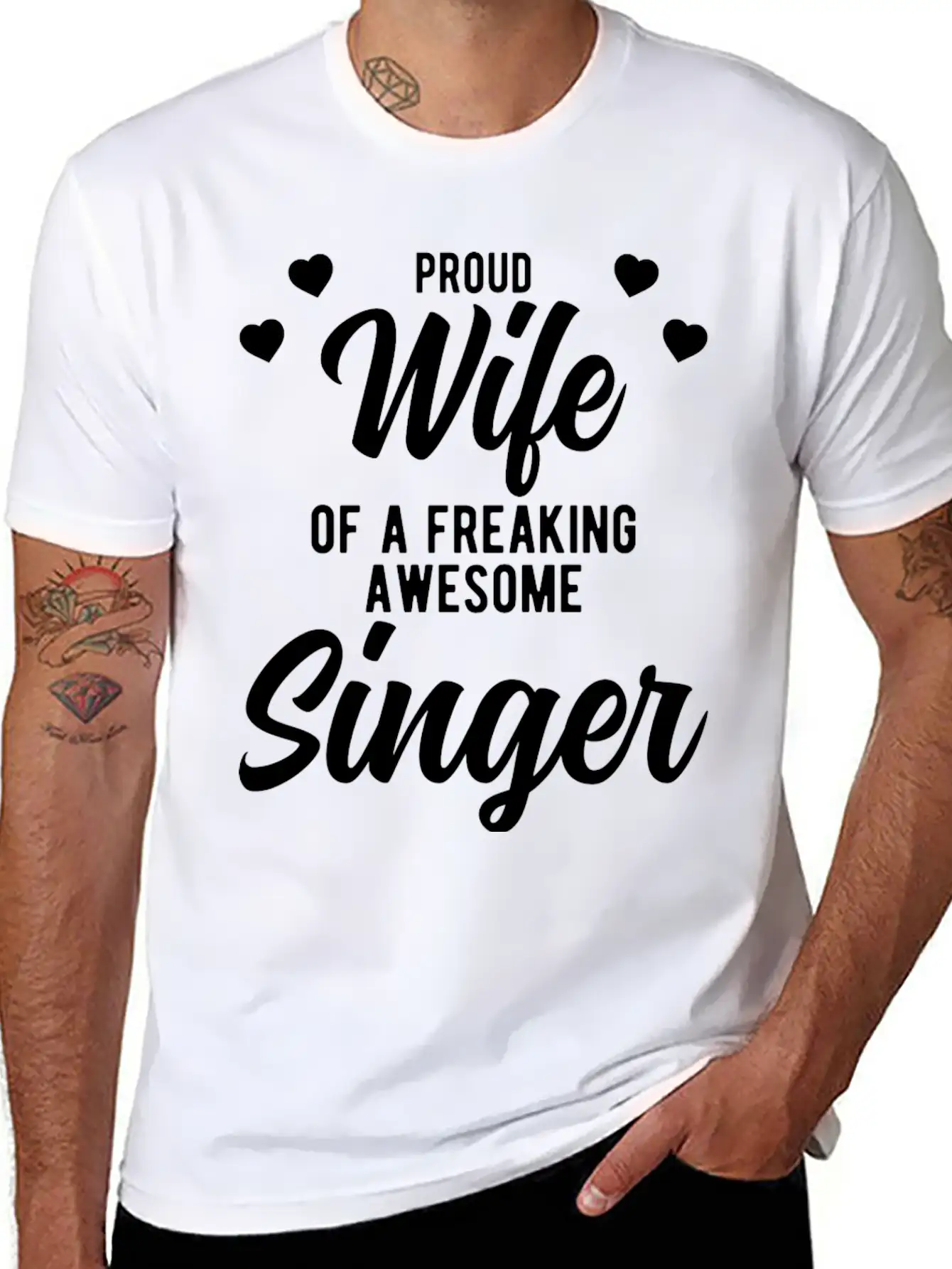Funny Singing Husband Phrase Gift For Singer Wife Unisex Short Sleeve Soft Cotton T-Shirt – Casual Everyday Wear