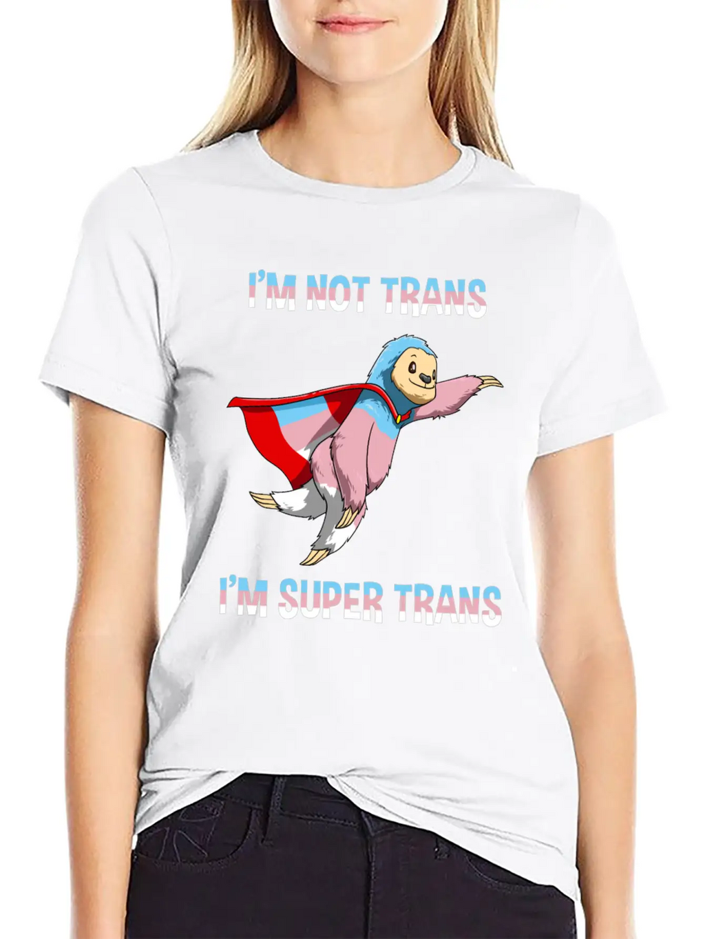 Funny Super Transgender Sloth Gift Stylish Everyday T-Shirt – Unisex Basic Cotton Tee