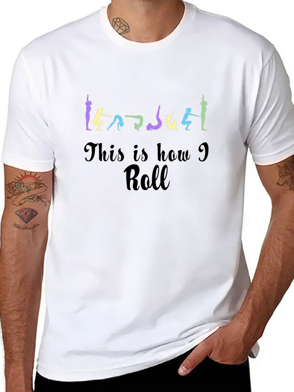 Funny This Is How I Roll Gymnastics And Cheer Design Unisex Casual T-Shirt – Clean Design For Daily Comfort