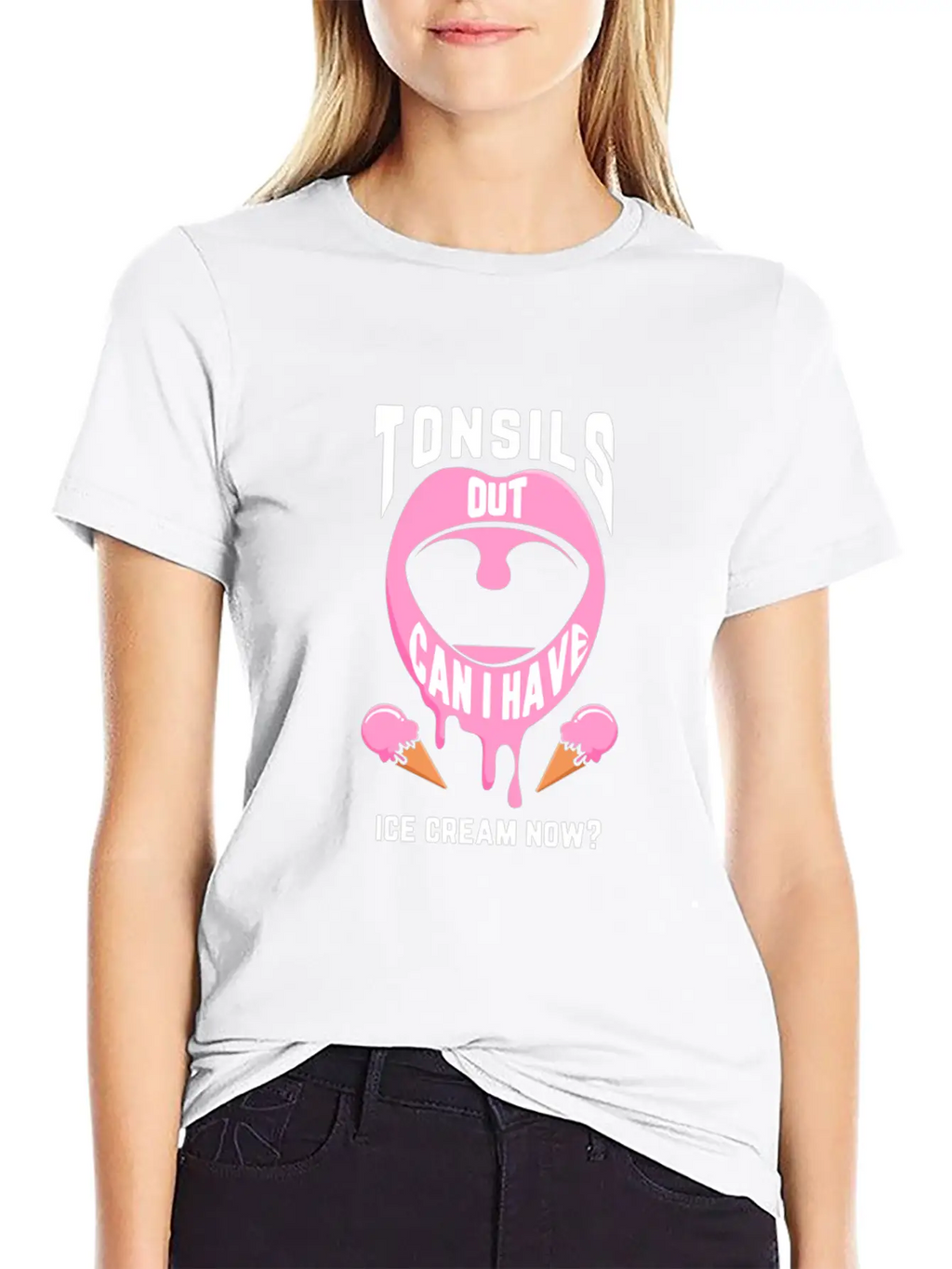 Funny Tonsil Surgery Ice Cream Get Well Recovery Unisex Casual T-Shirt – Clean Design For Daily Comfort