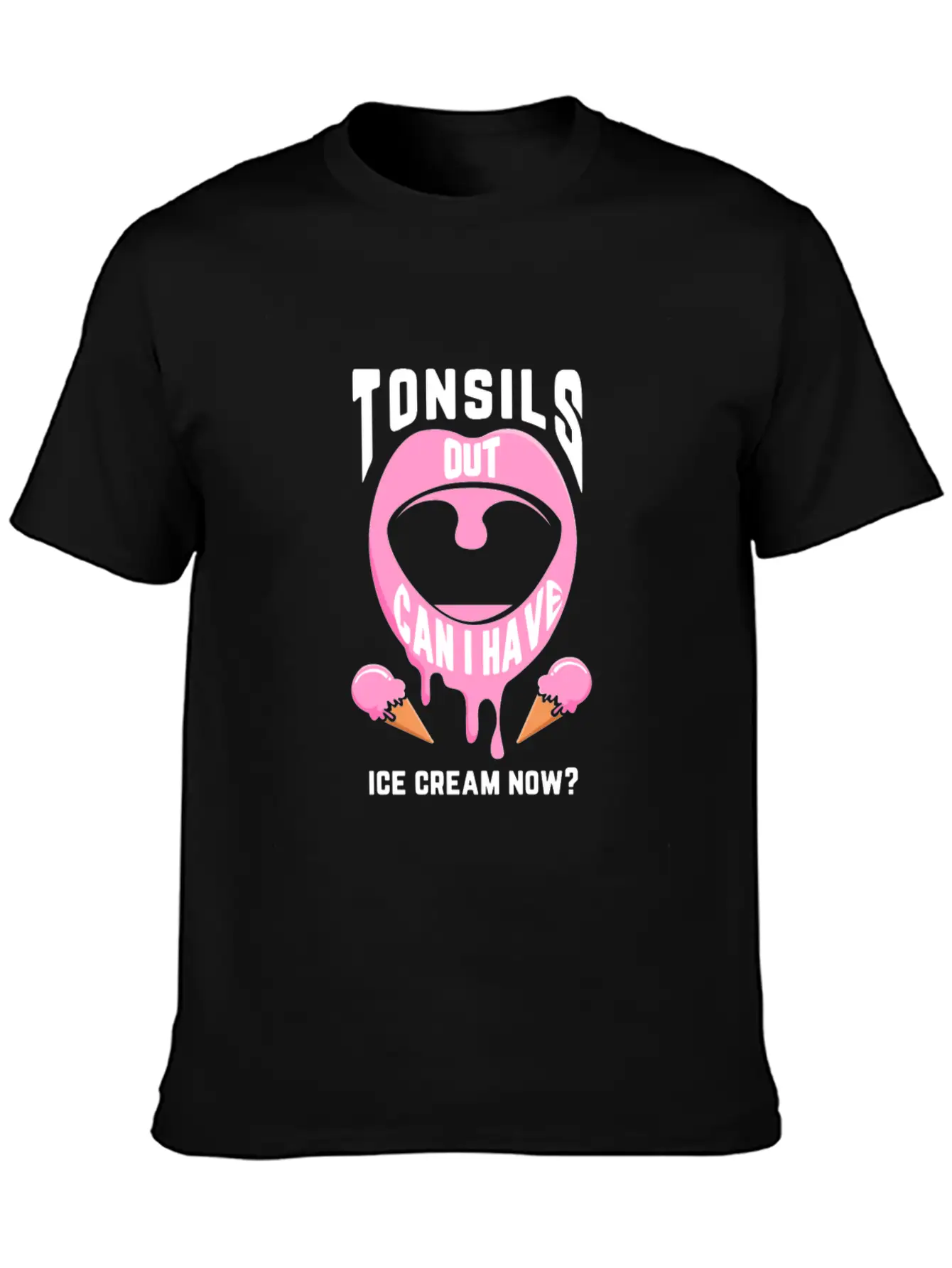 Funny Tonsil Surgery Ice Cream Get Well Recovery Unisex Casual T-Shirt – Clean Design For Daily Comfort