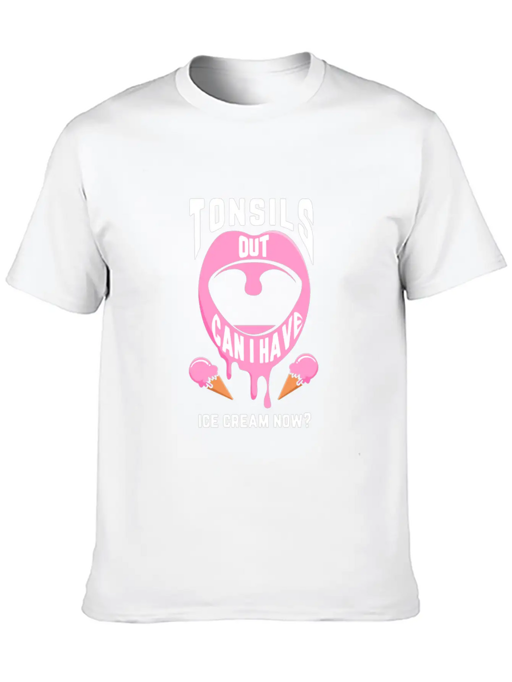 Funny Tonsil Surgery Ice Cream Get Well Recovery Unisex Casual T-Shirt – Clean Design For Daily Comfort
