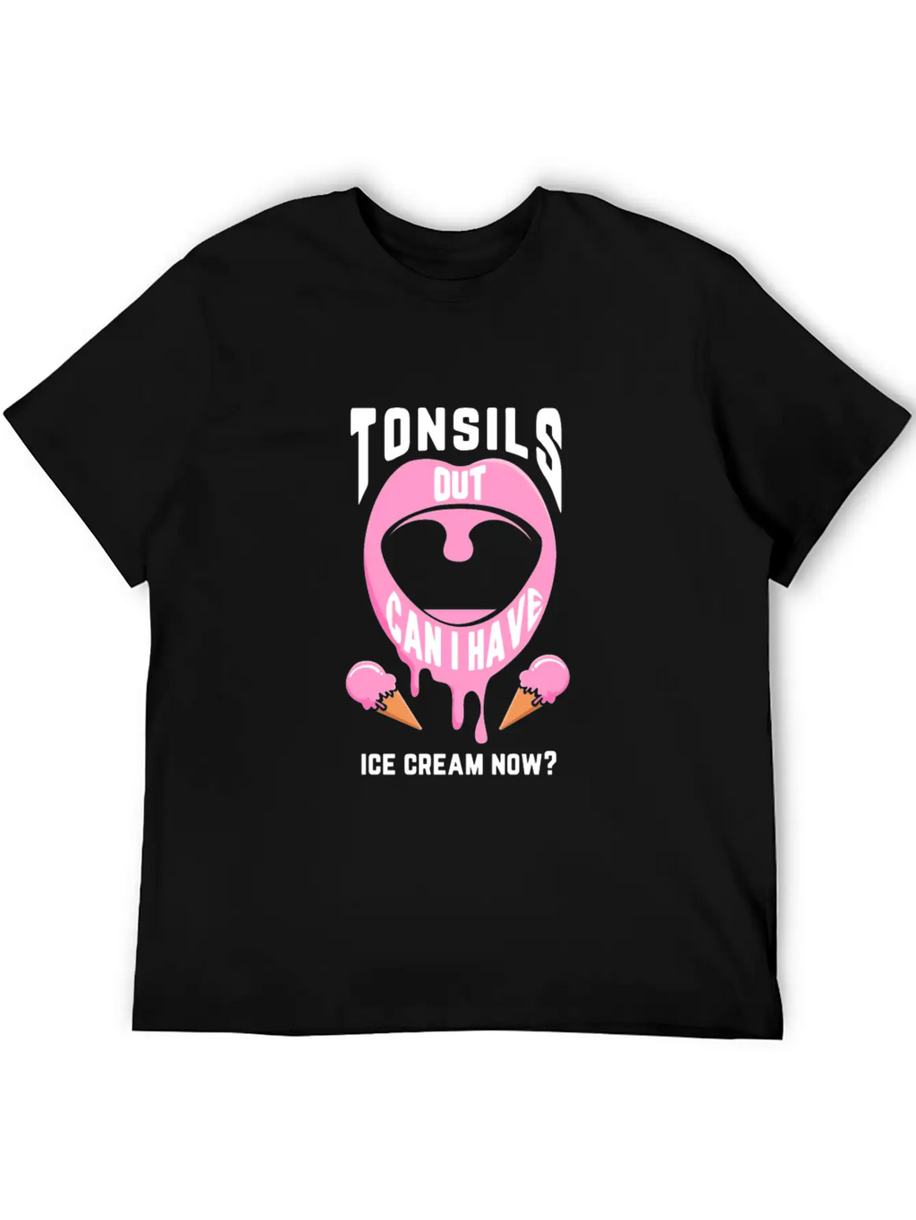 Funny Tonsil Surgery Ice Cream Get Well Recovery Unisex Casual T-Shirt – Clean Design For Daily Comfort