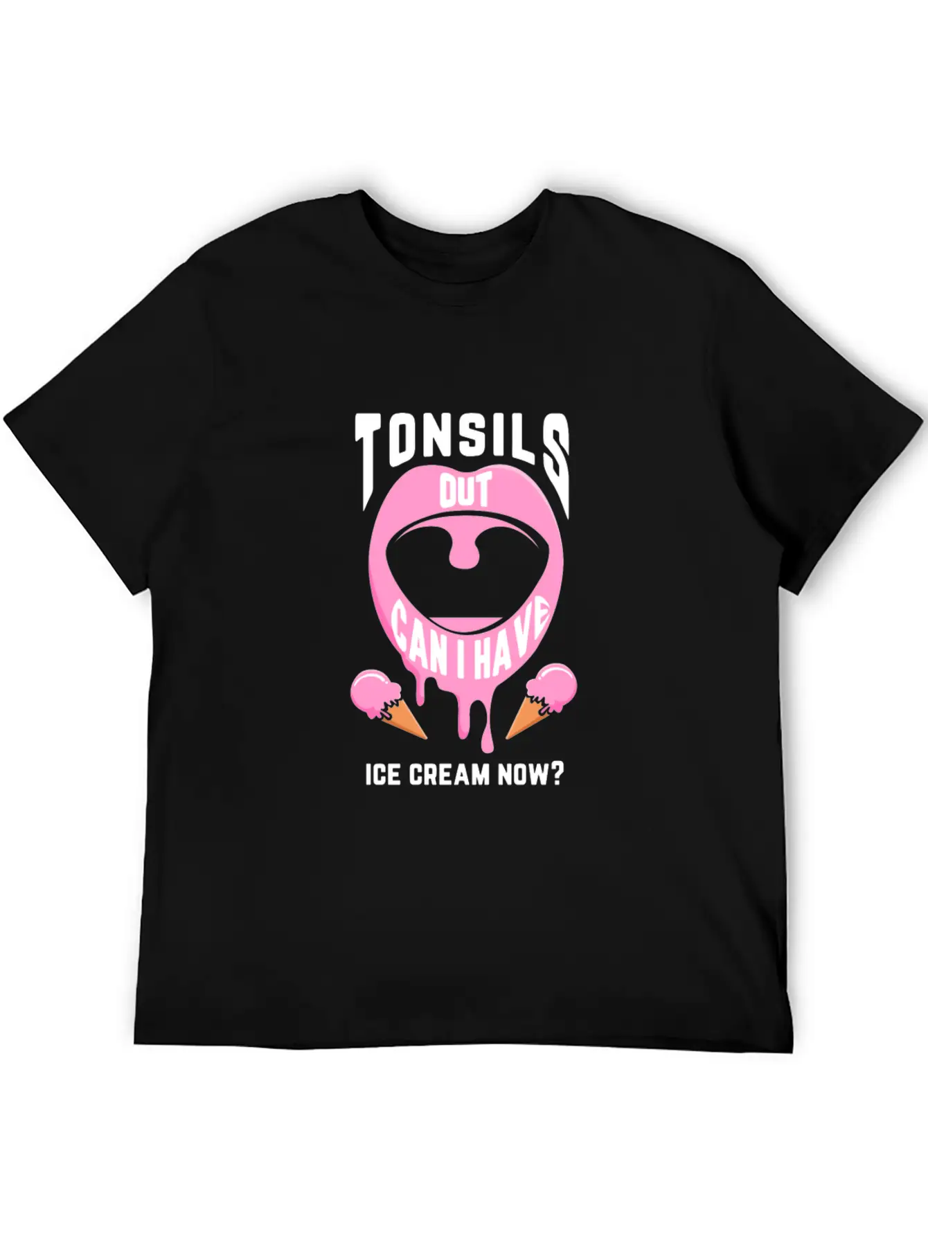 Funny Tonsil Surgery Ice Cream Get Well Recovery Unisex Casual T-Shirt – Clean Design For Daily Comfort