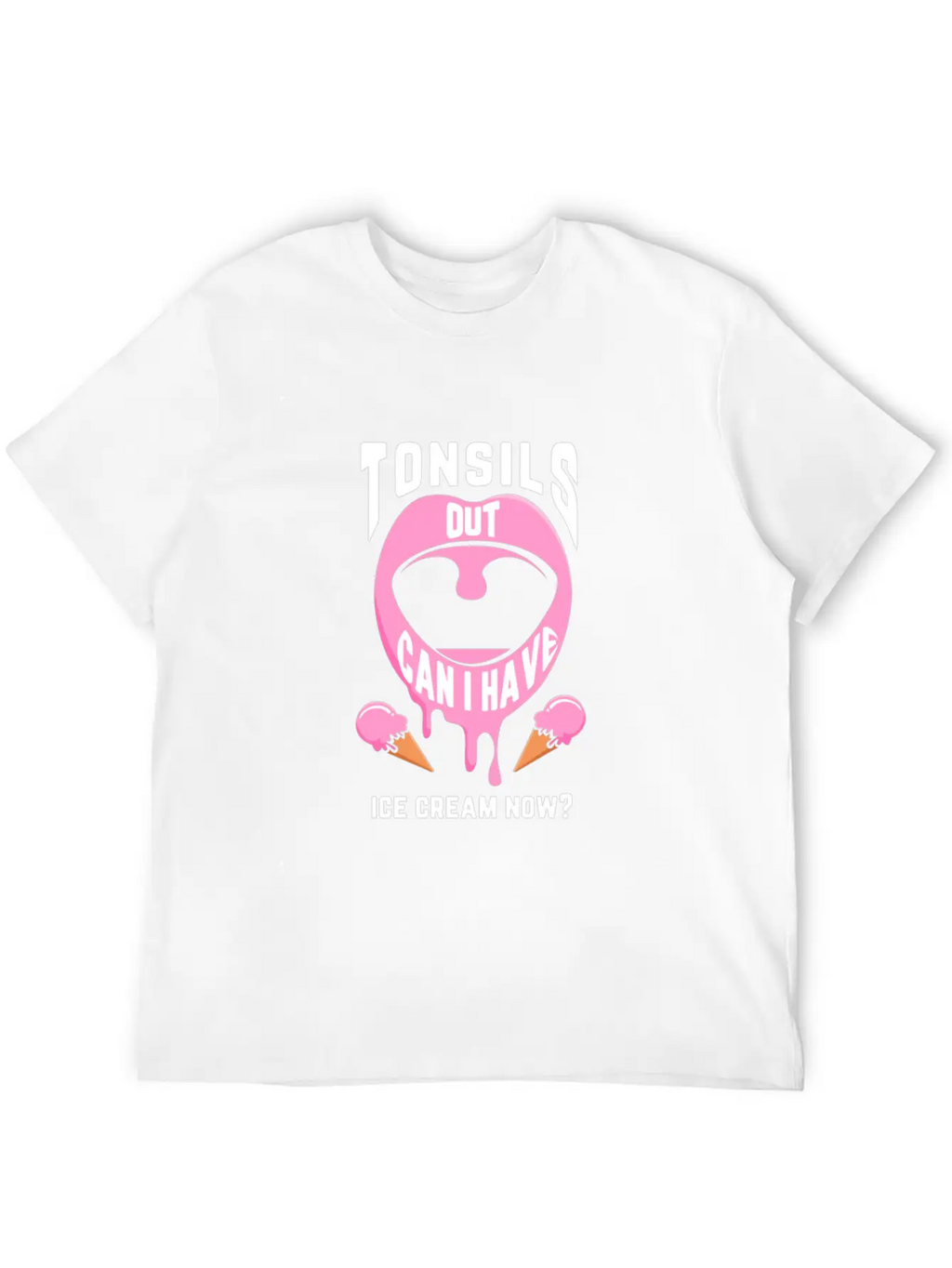 Funny Tonsil Surgery Ice Cream Get Well Recovery Unisex Casual T-Shirt – Clean Design For Daily Comfort