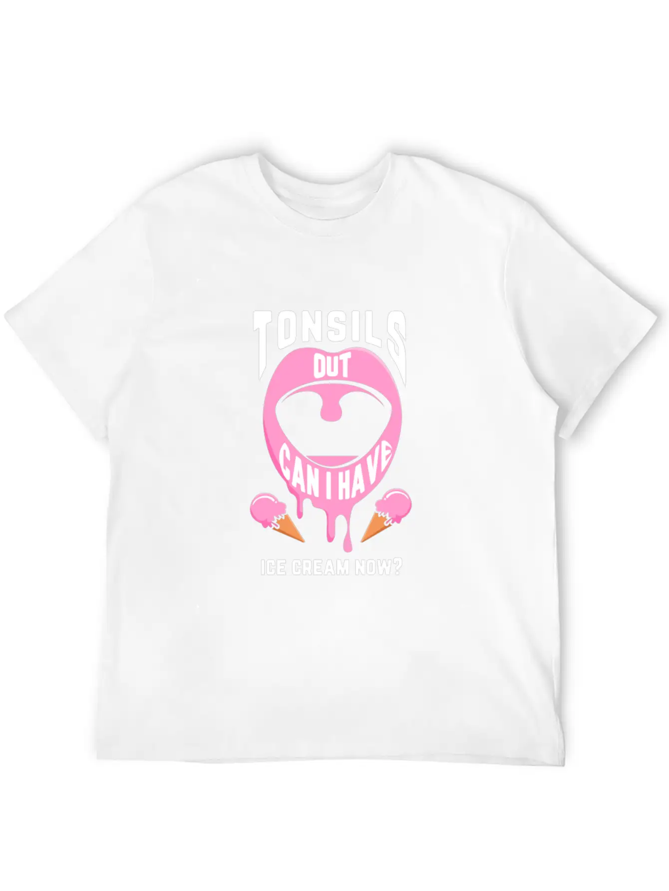 Funny Tonsil Surgery Ice Cream Get Well Recovery Unisex Casual T-Shirt – Clean Design For Daily Comfort