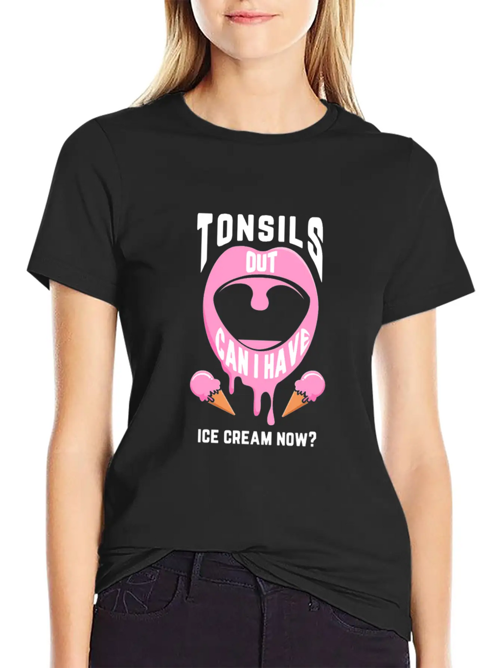 Funny Tonsil Surgery Ice Cream Get Well Recovery Unisex Casual T-Shirt – Clean Design For Daily Comfort
