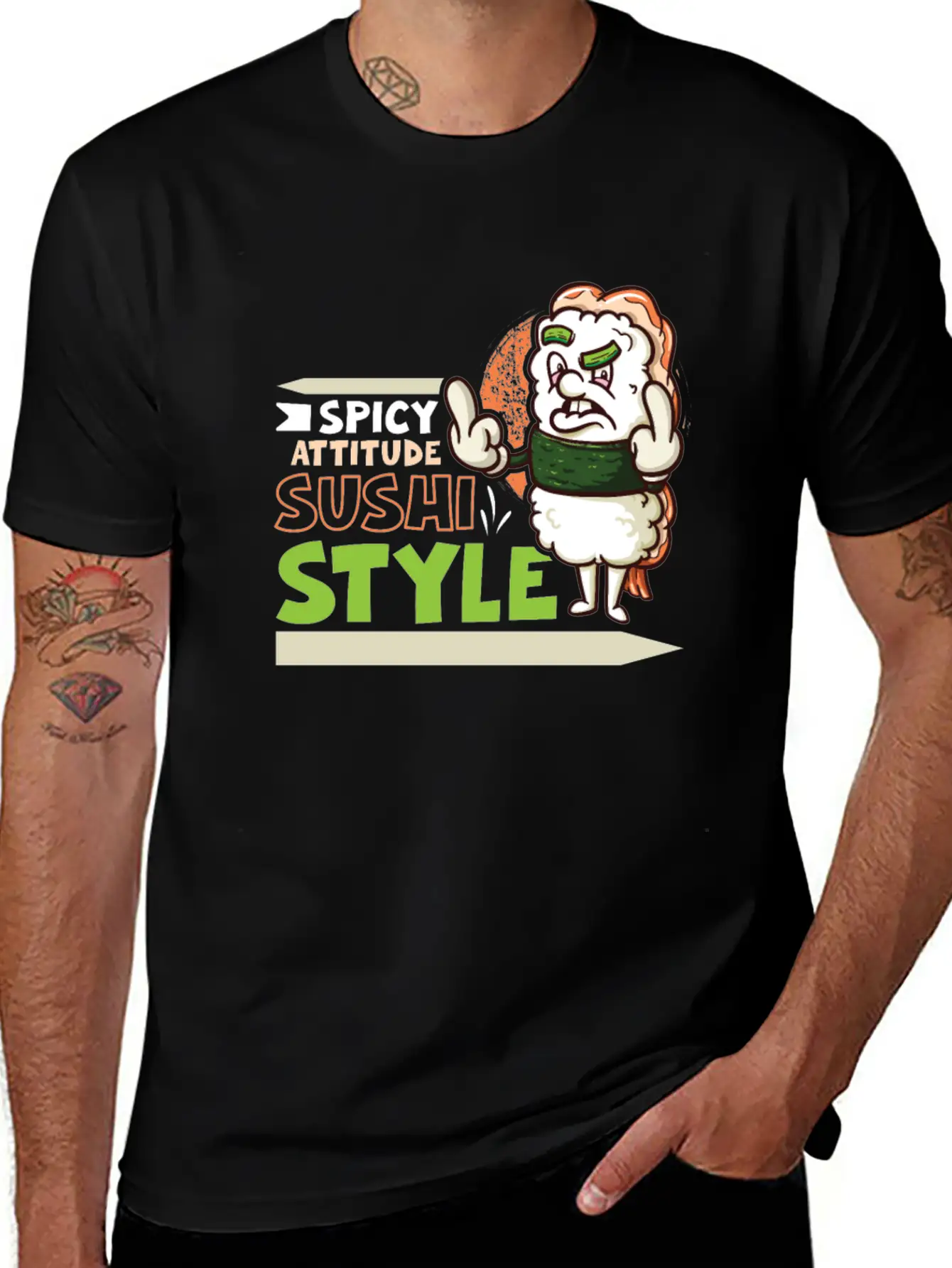 Funny Unhappy Sushi Japanese Food Miso-Unhappy Unisex Casual T-Shirt – Clean Design For Daily Comfort