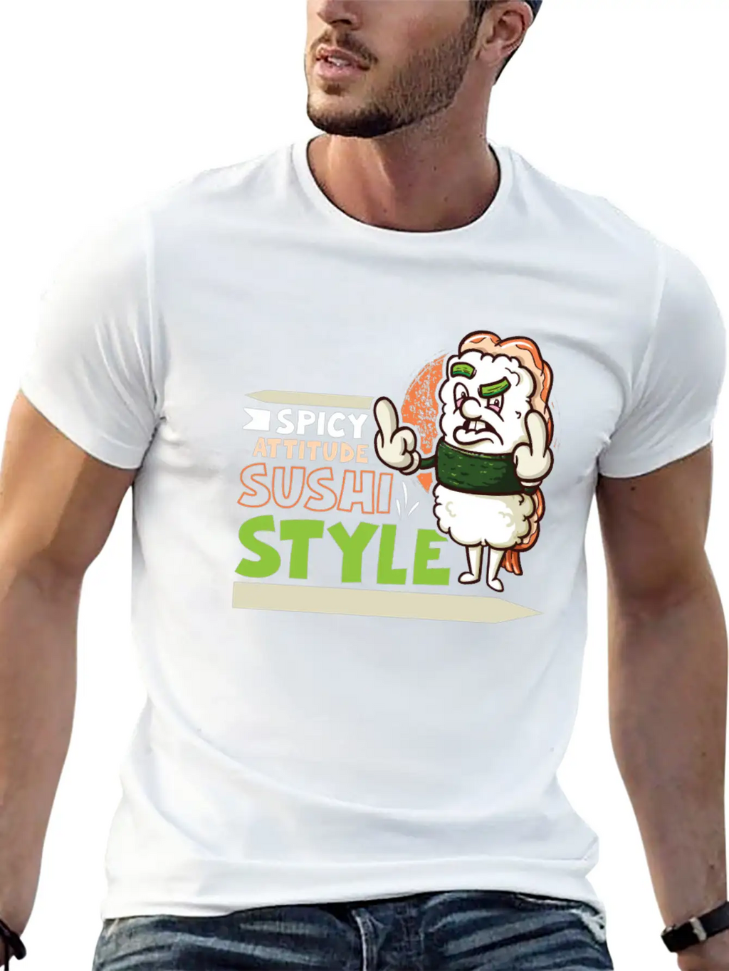Funny Unhappy Sushi Japanese Food Miso-Unhappy Unisex Casual T-Shirt – Clean Design For Daily Comfort