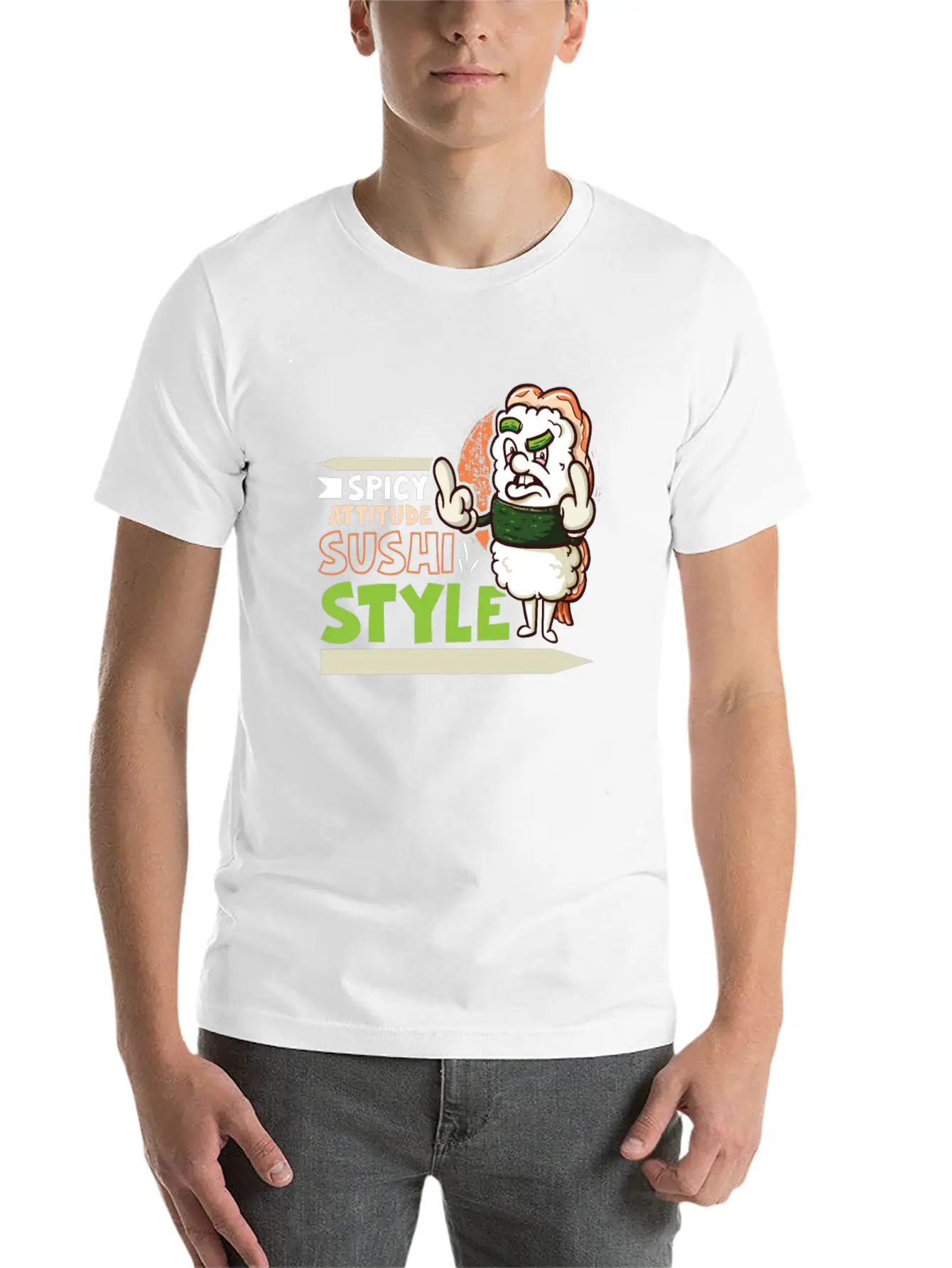 Funny Unhappy Sushi Japanese Food Miso-Unhappy Unisex Casual T-Shirt – Clean Design For Daily Comfort