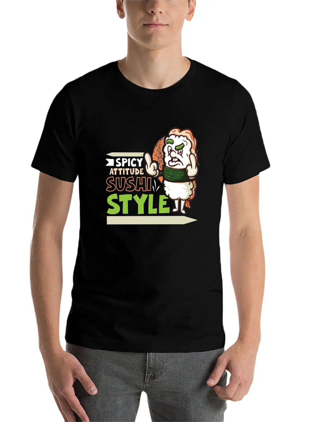 Funny Unhappy Sushi Japanese Food Miso-Unhappy Unisex Casual T-Shirt – Clean Design For Daily Comfort