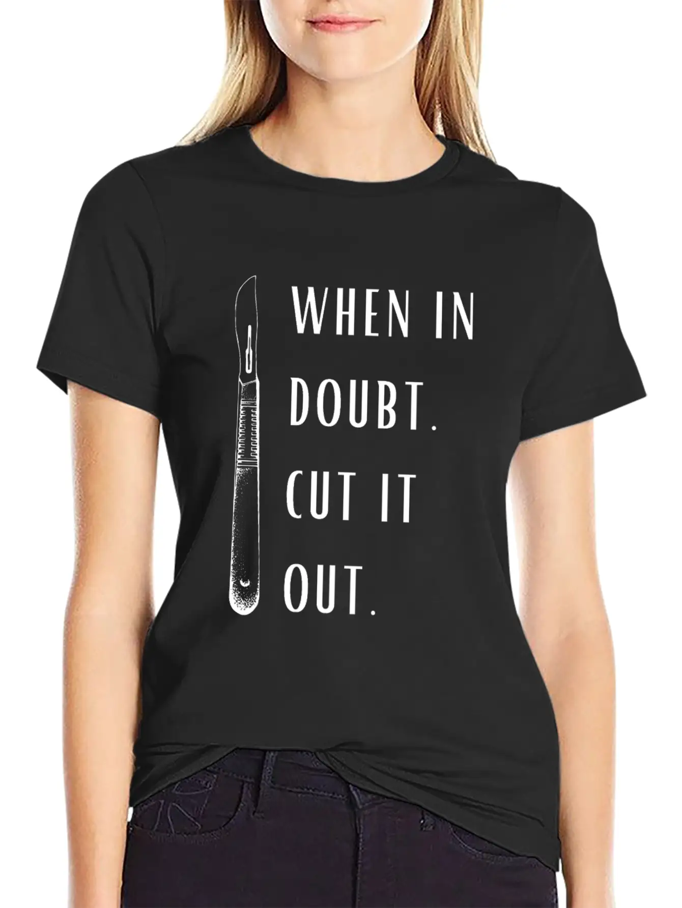 Funny When In Doubt Cut It Out Unisex Casual T-Shirt – Clean Design For Daily Comfort